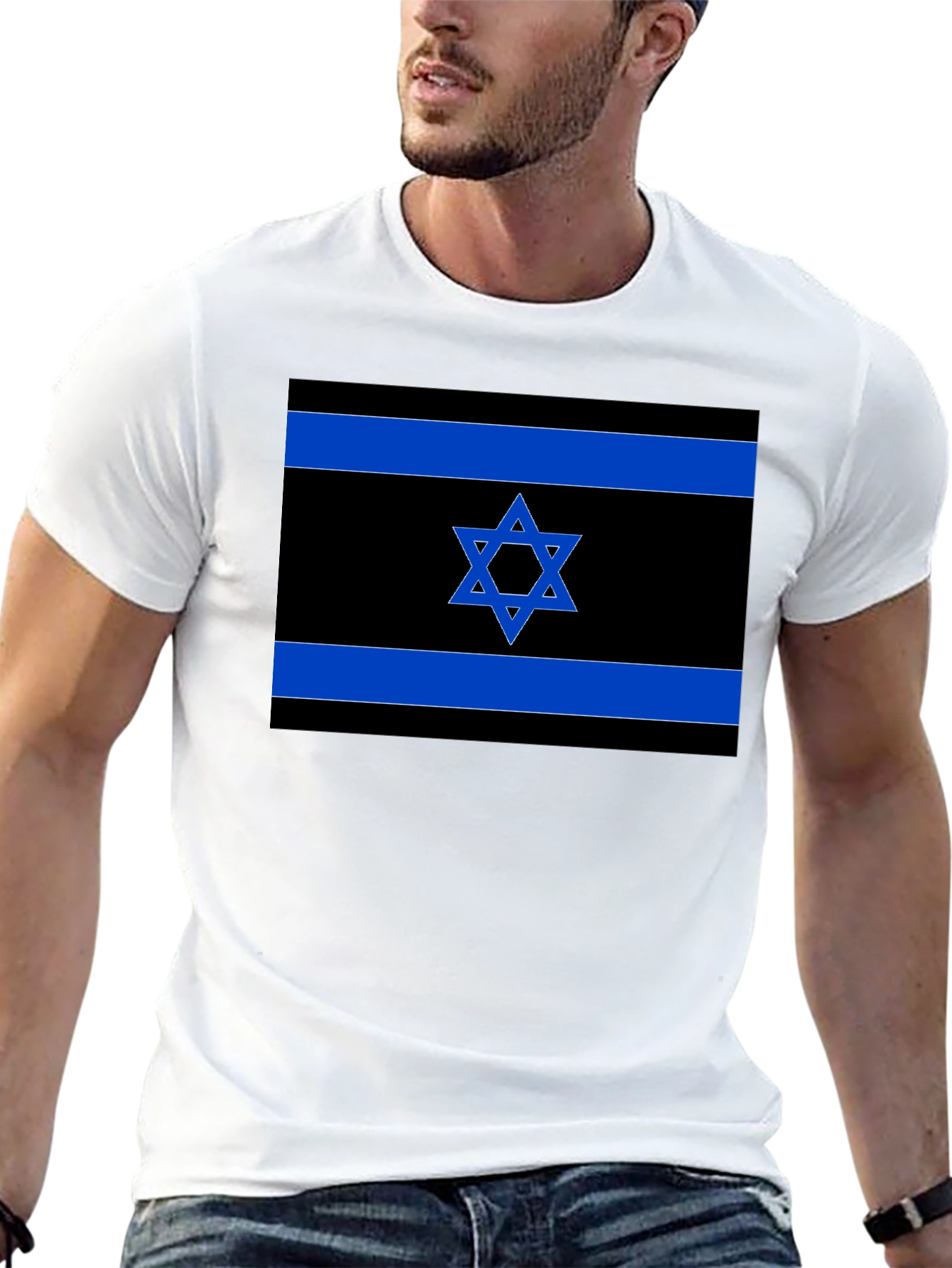 Israeli Flag T-Shirt - Black Pride Tee