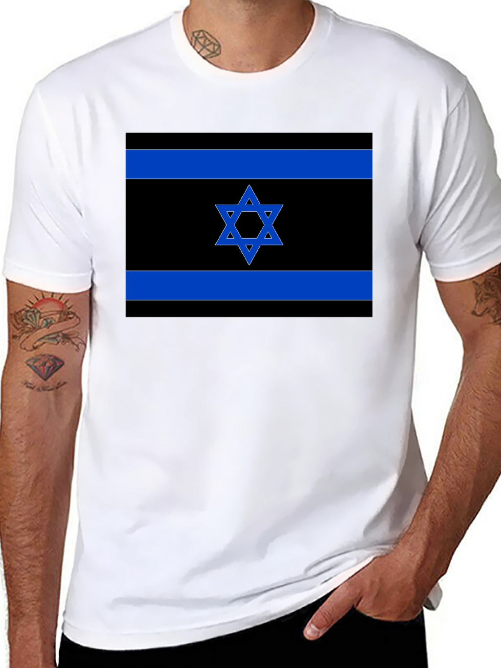 Israeli Flag T-Shirt - Black Pride Tee