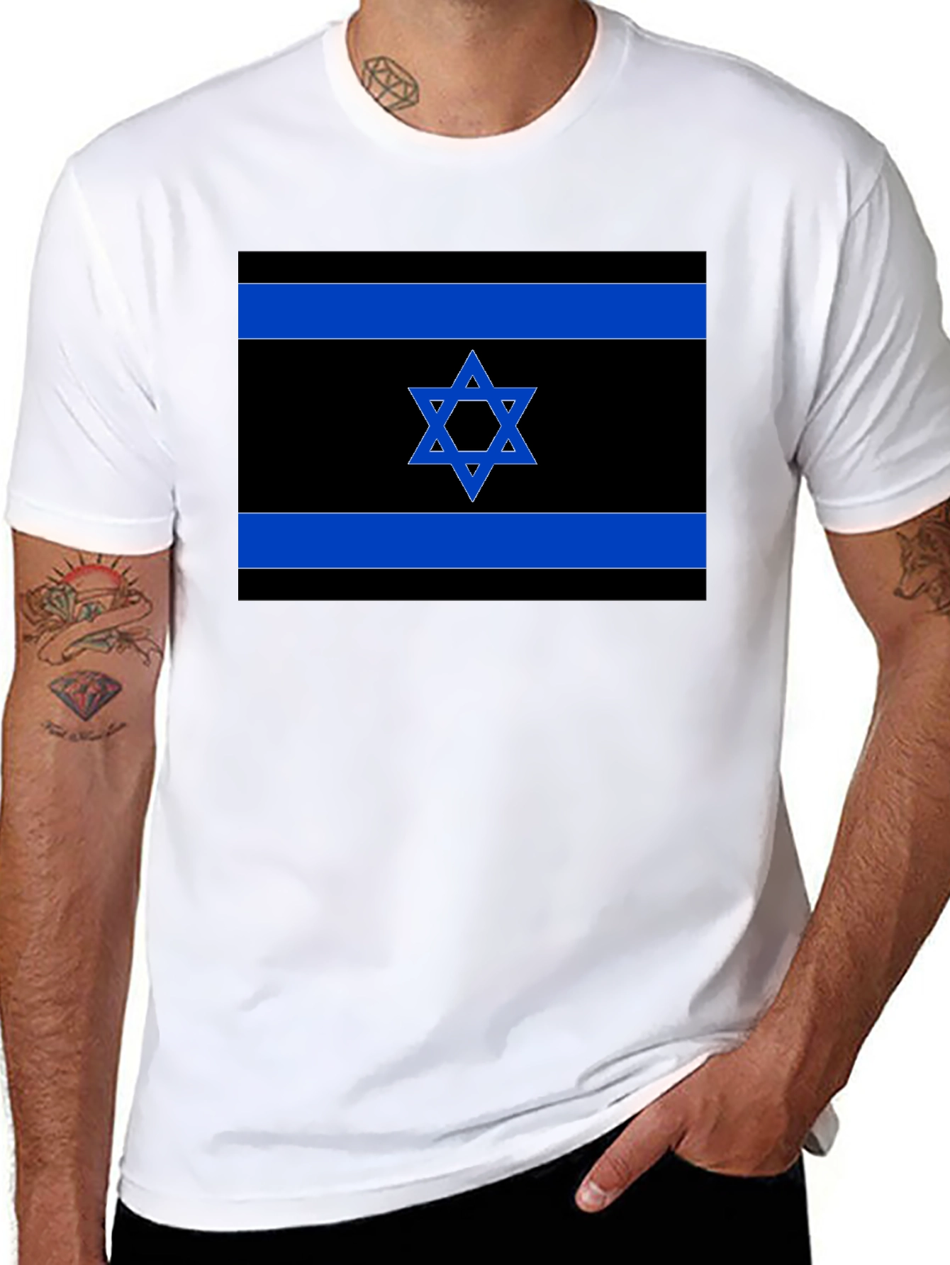 Israeli Flag T-Shirt - Black Pride Tee