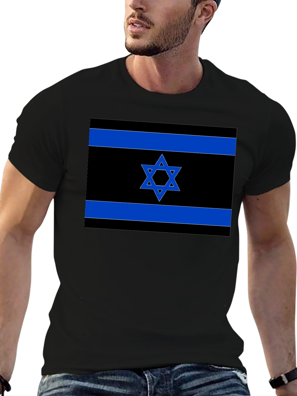 Israeli Flag T-Shirt - Black Pride Tee