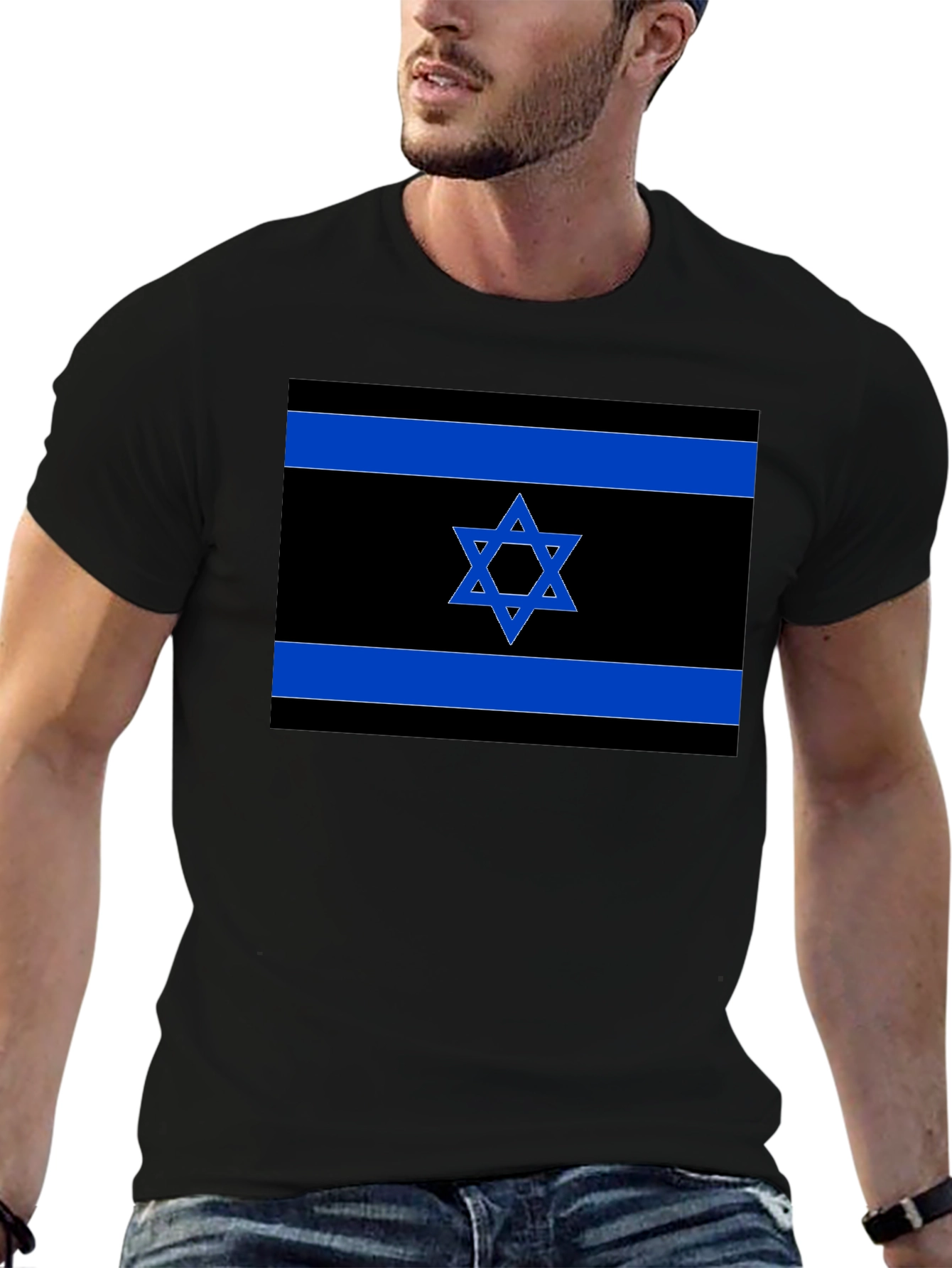 Israeli Flag T-Shirt - Black Pride Tee