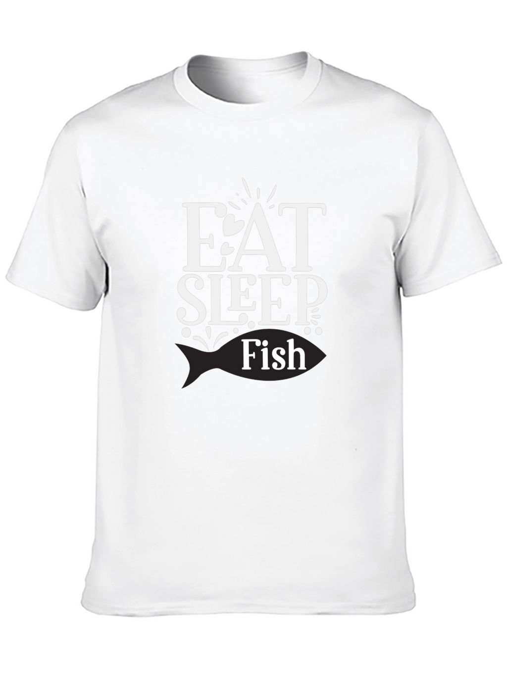 Eat Sleep Fish Black Graphic T-Shirt
