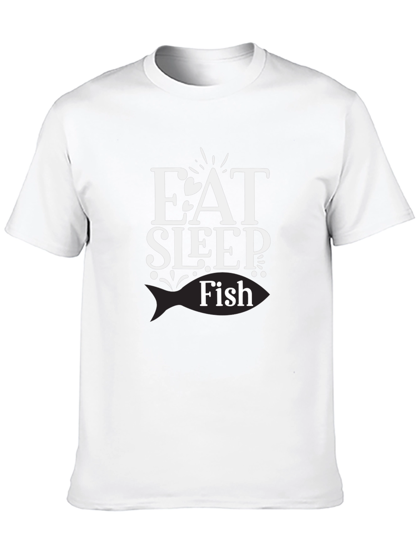 Eat Sleep Fish Black Graphic T-Shirt
