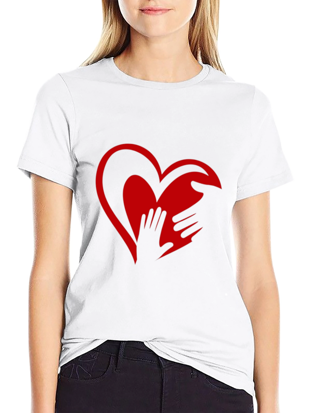Heart Hands Graphic Tee - Expressive Design