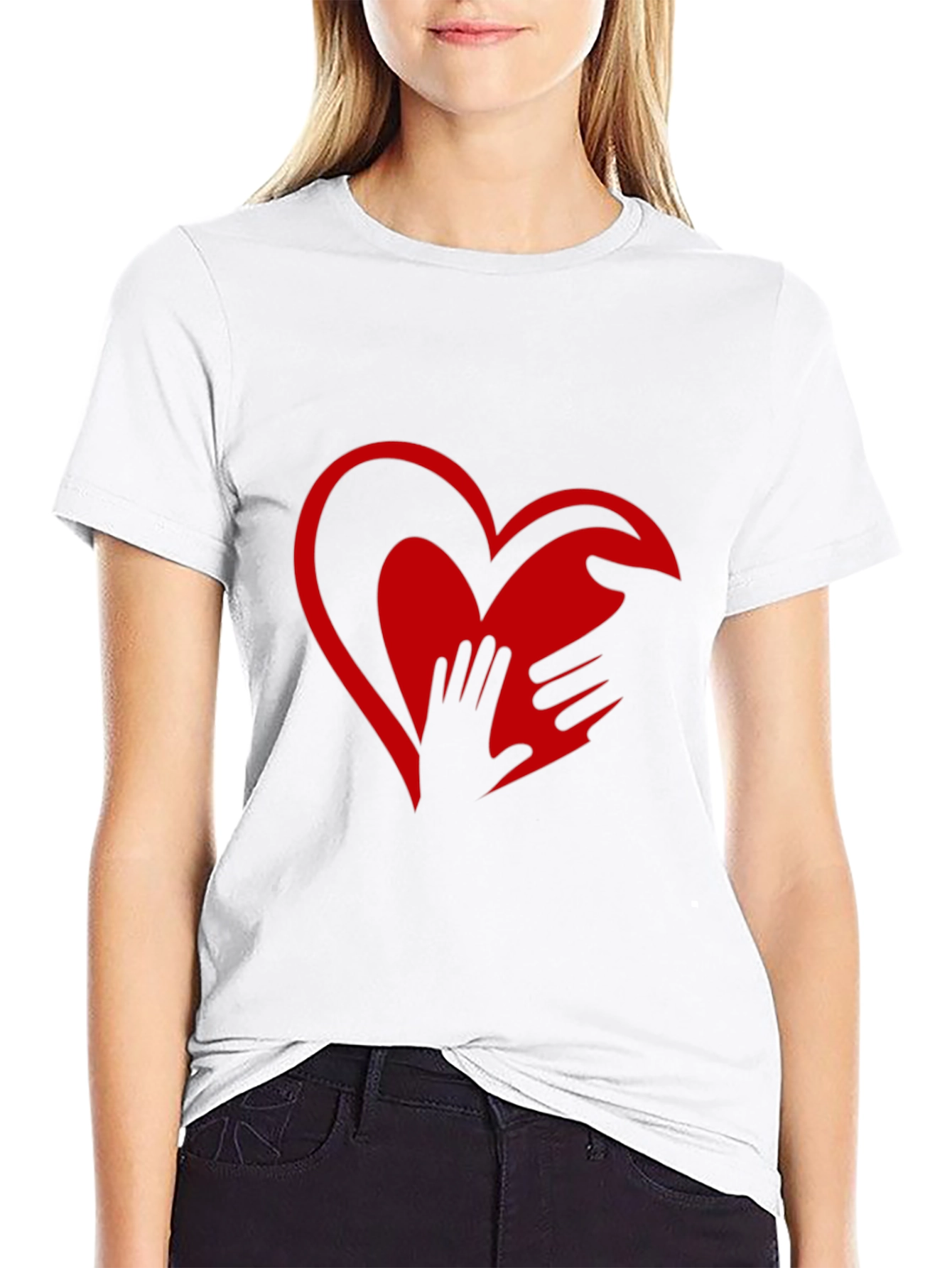 Heart Hands Graphic Tee - Expressive Design