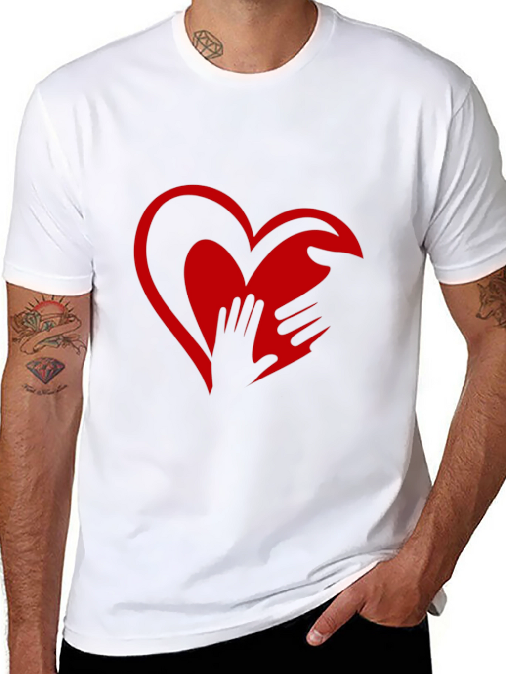 Heart Hands Graphic Tee - Expressive Design