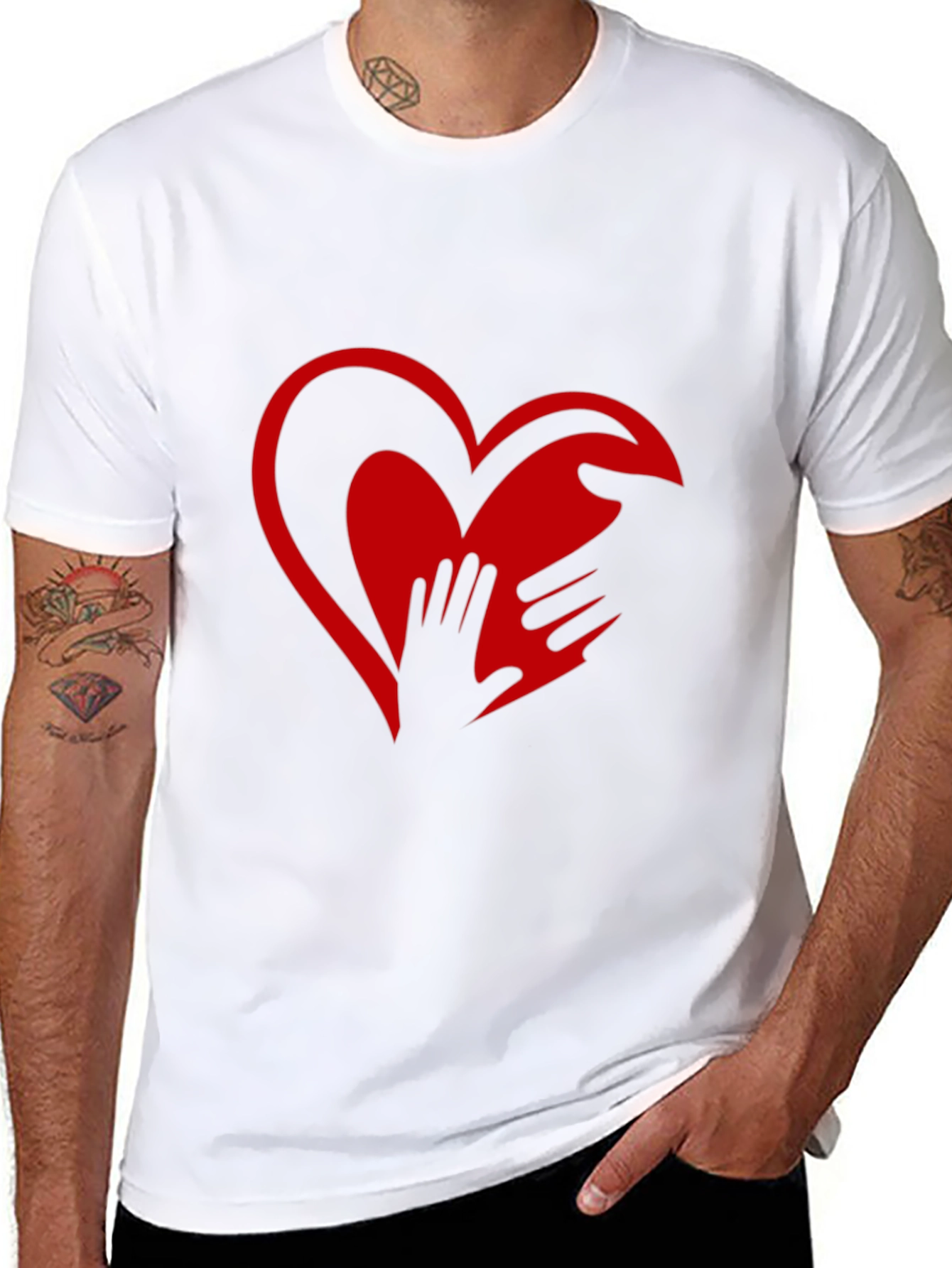 Heart Hands Graphic Tee - Expressive Design