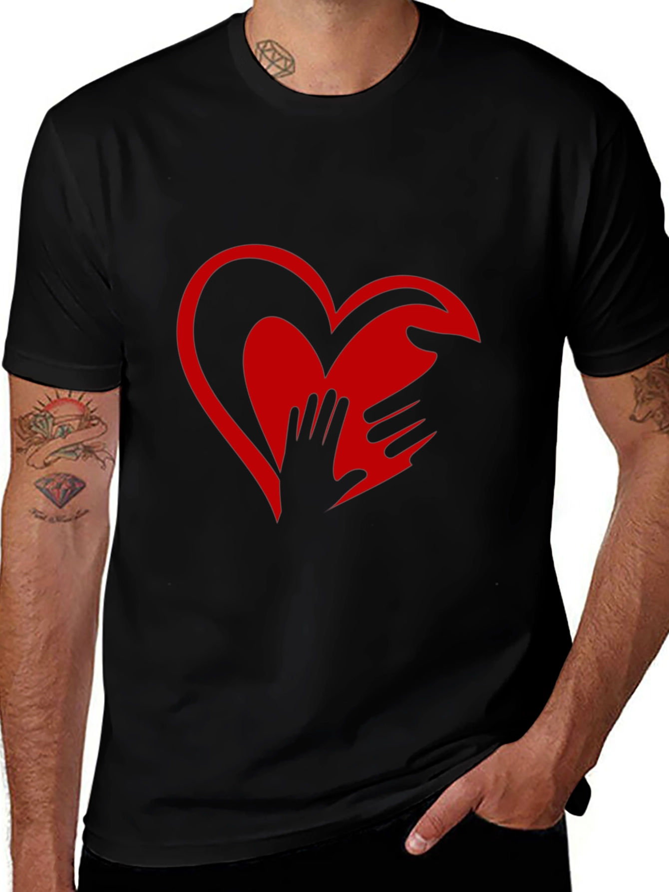 Heart Hands Graphic Tee - Expressive Design
