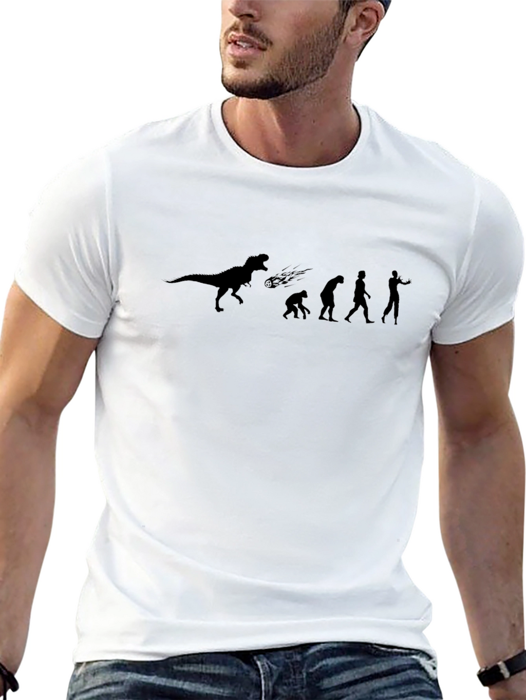 Dinosaur Extinction Evolution T-Shirt - Black