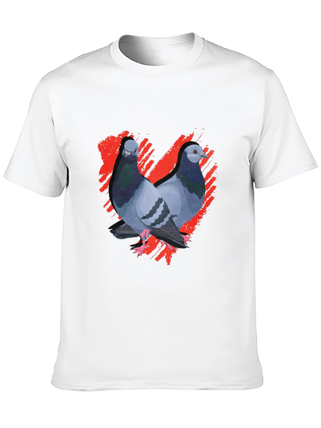 Pigeon Love Graphic Tee - Black Cotton T-Shirt