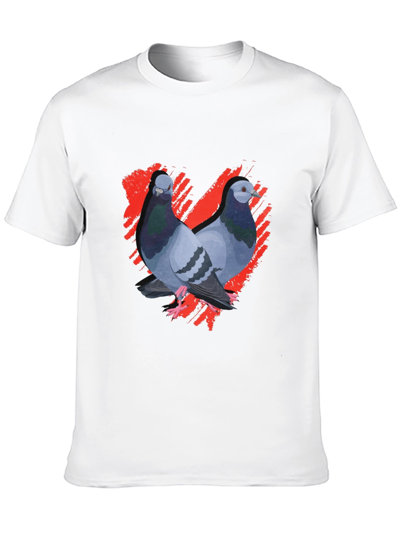 Pigeon Love Graphic Tee - Black Cotton T-Shirt