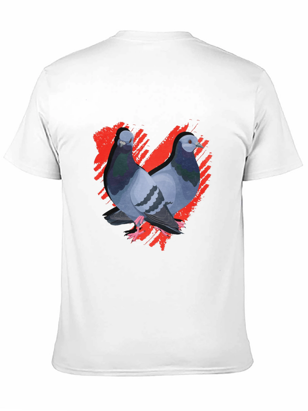 Pigeon Love Graphic Tee - Black Cotton T-Shirt
