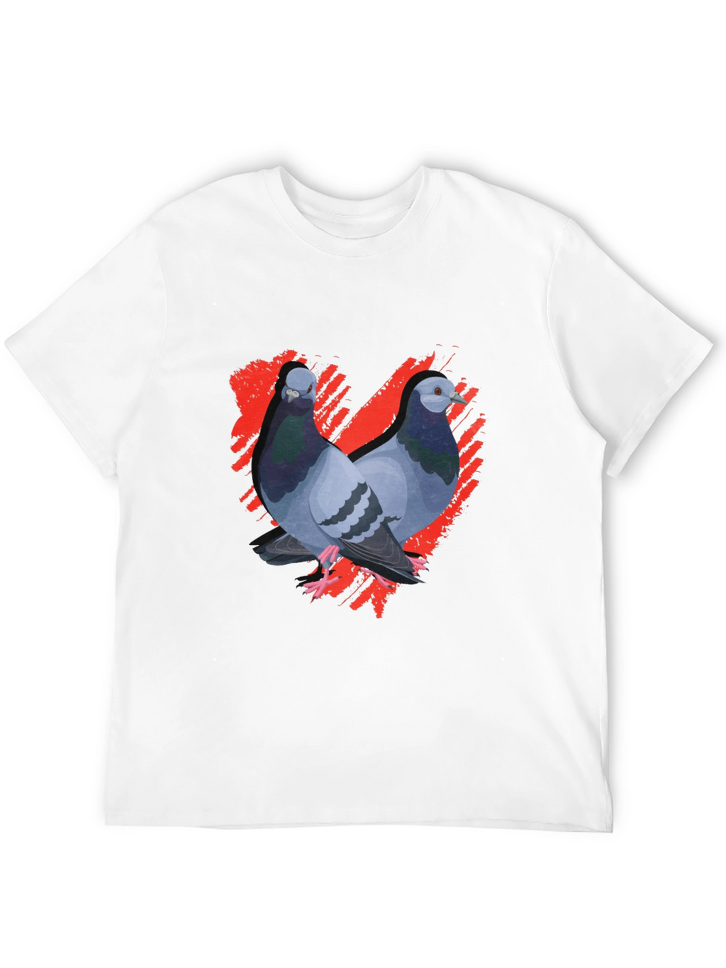 Pigeon Love Graphic Tee - Black Cotton T-Shirt