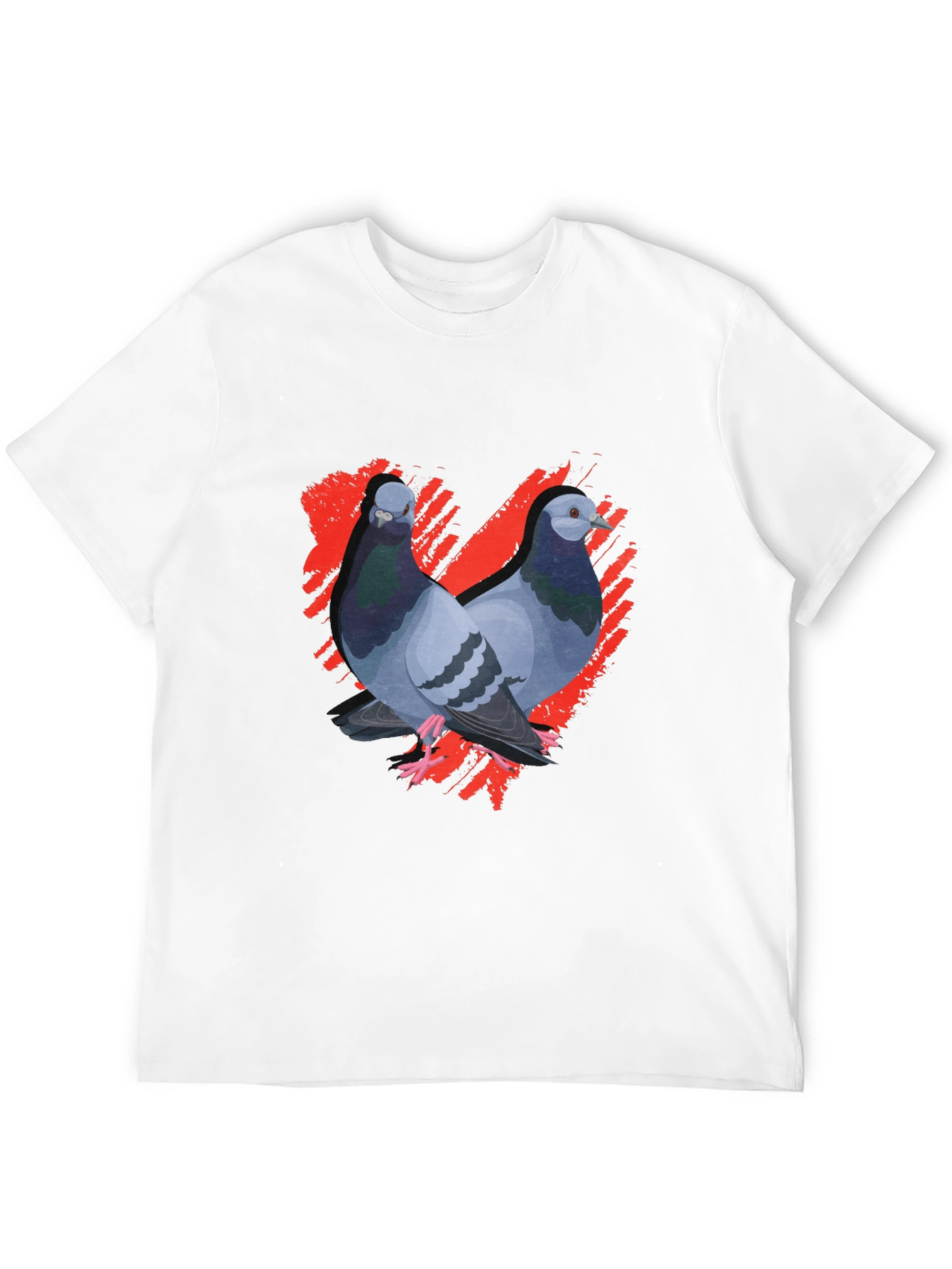 Pigeon Love Graphic Tee - Black Cotton T-Shirt