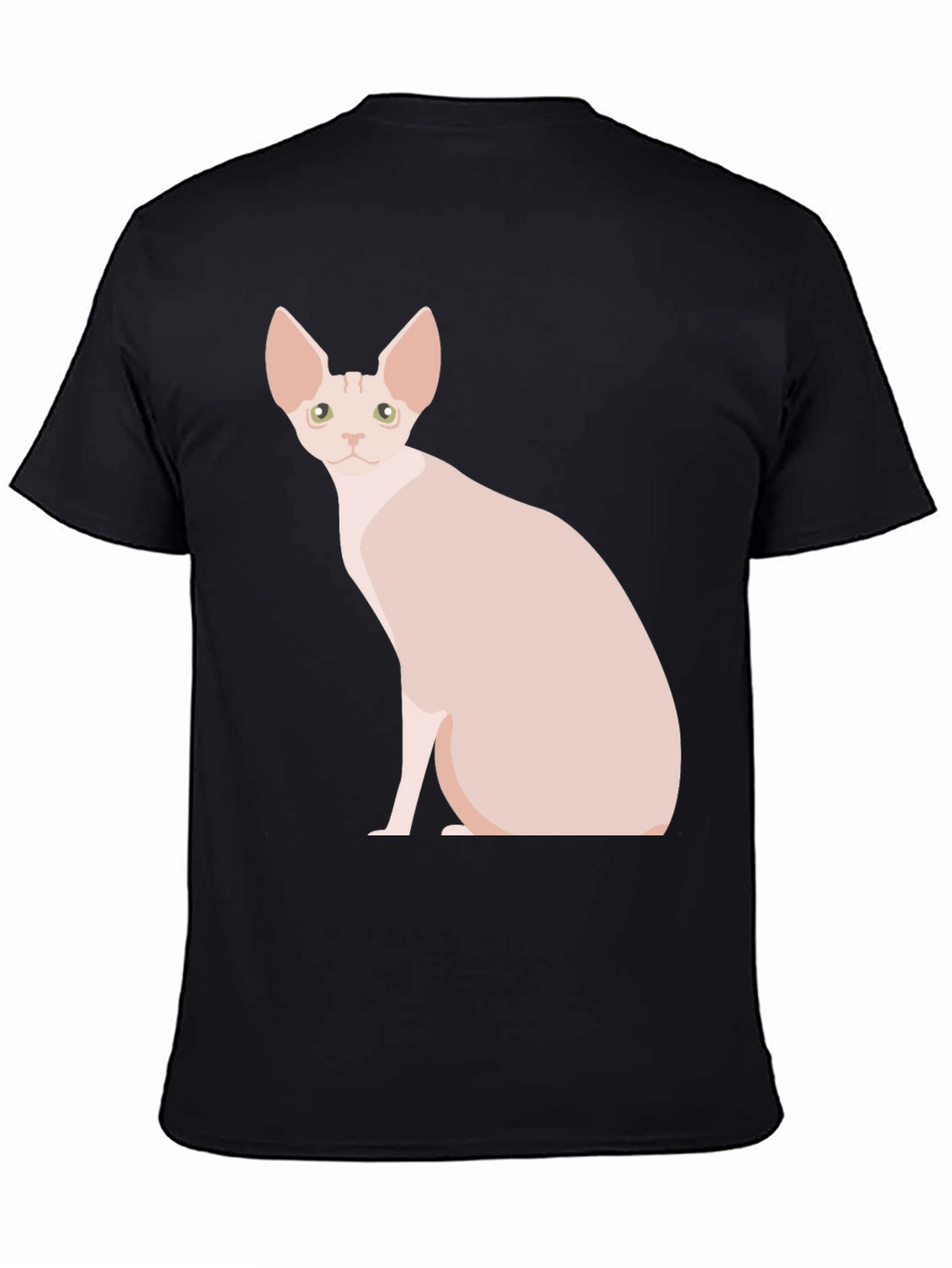 Sphynx Cat Graphic T-Shirt - Black Cotton Tee