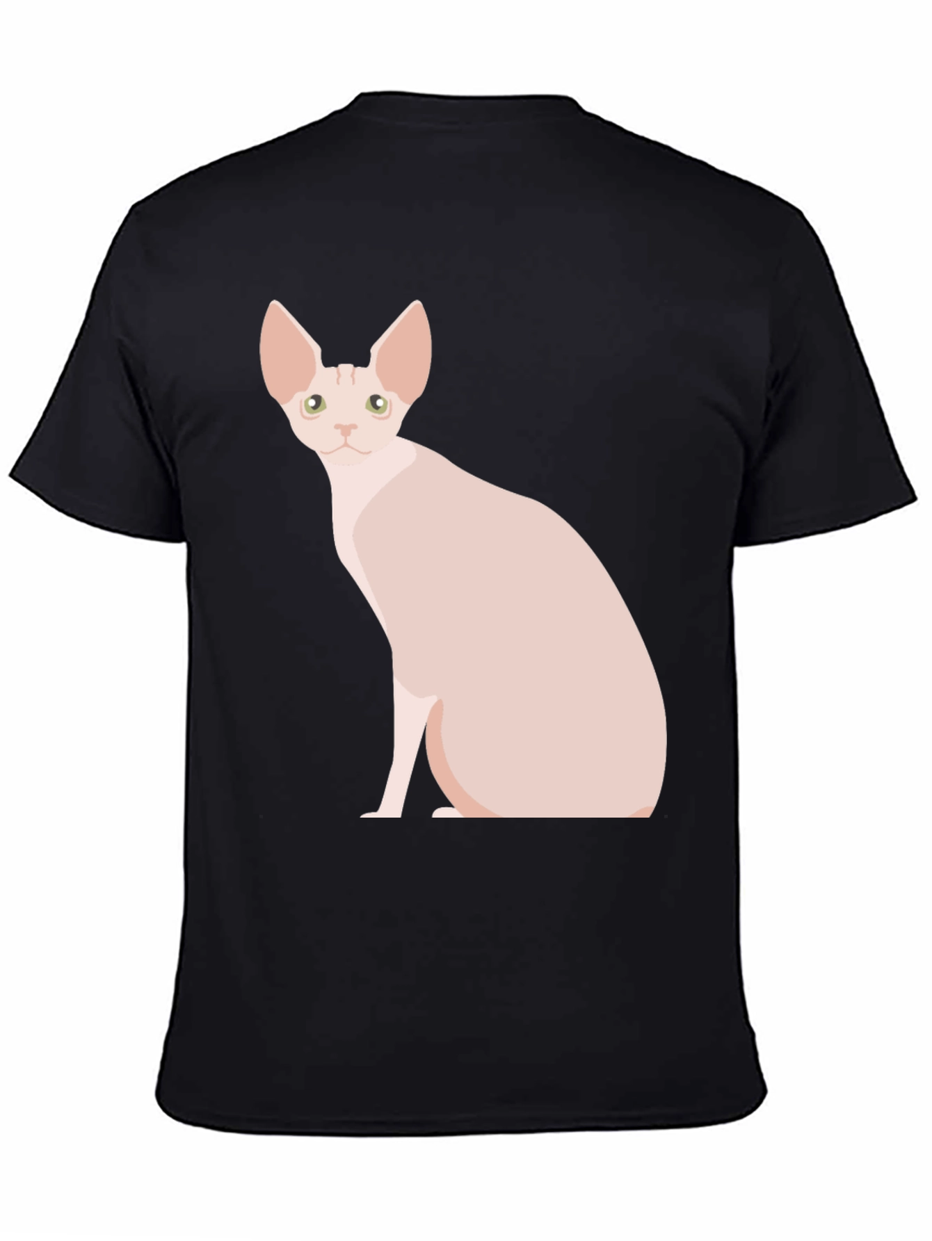 Sphynx Cat Graphic T-Shirt - Black Cotton Tee