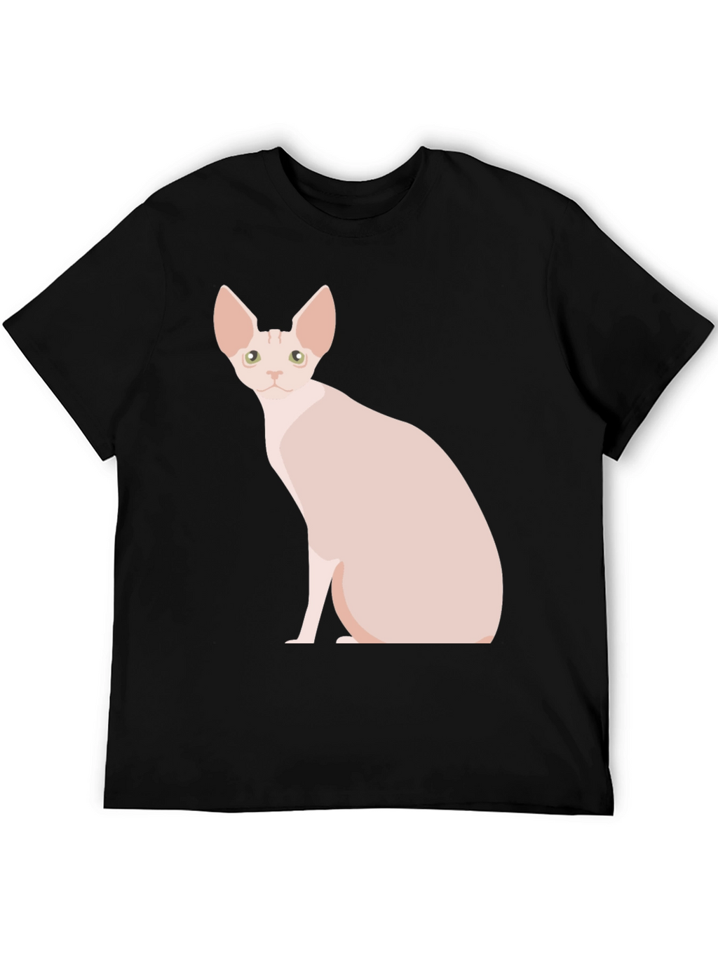 Sphynx Cat Graphic T-Shirt - Black Cotton Tee