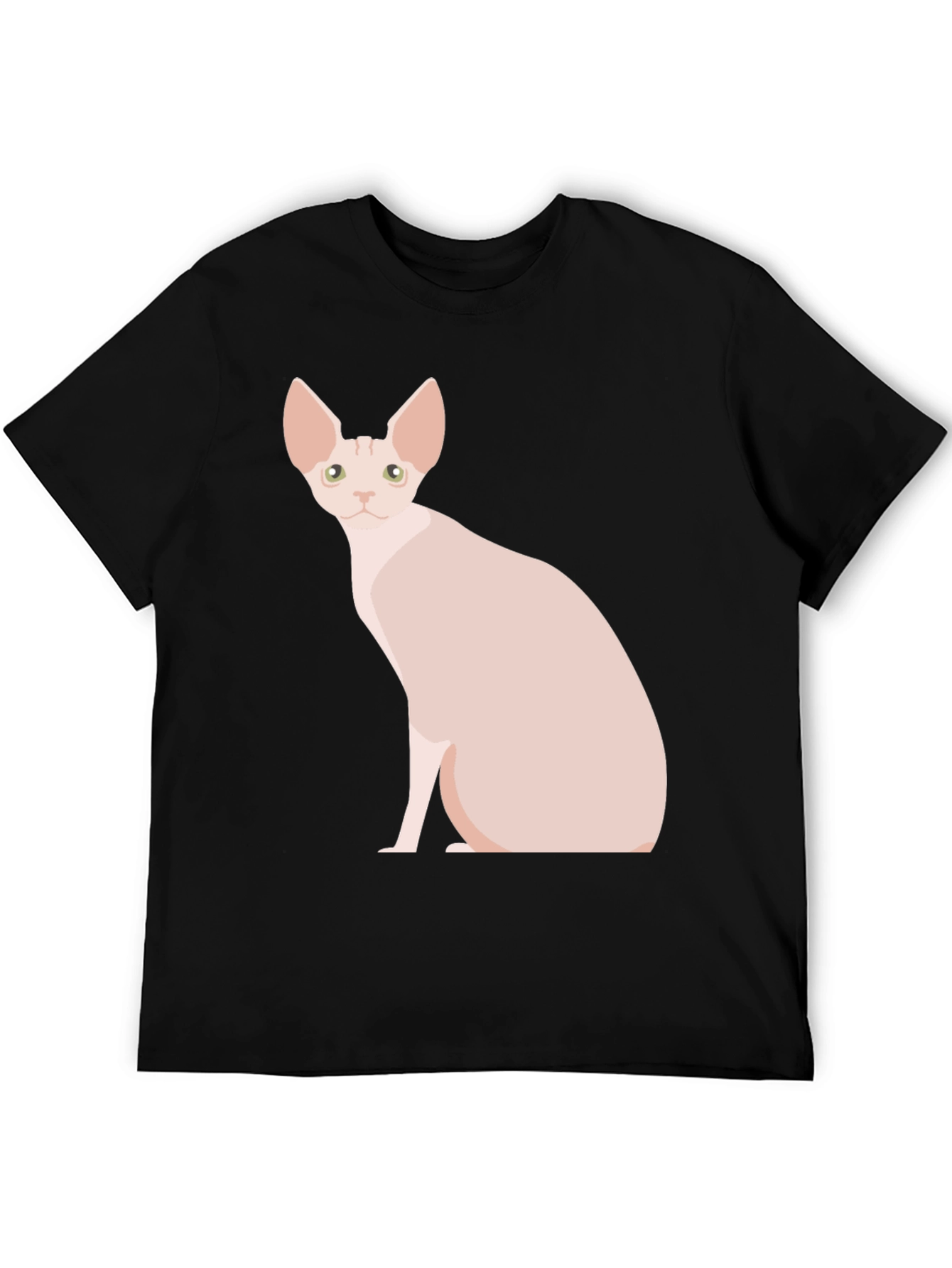 Sphynx Cat Graphic T-Shirt - Black Cotton Tee