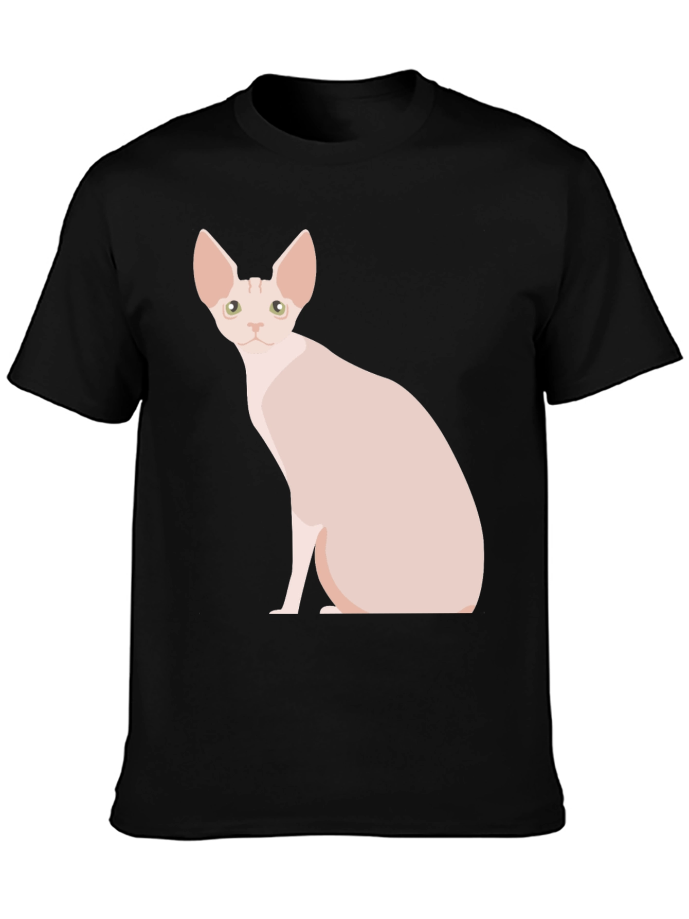 Sphynx Cat Graphic T-Shirt - Black Cotton Tee