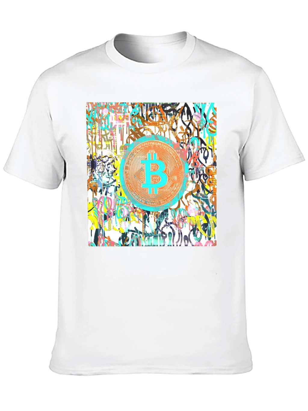 Bitcoin Graffiti Art Mens Black T-Shirt