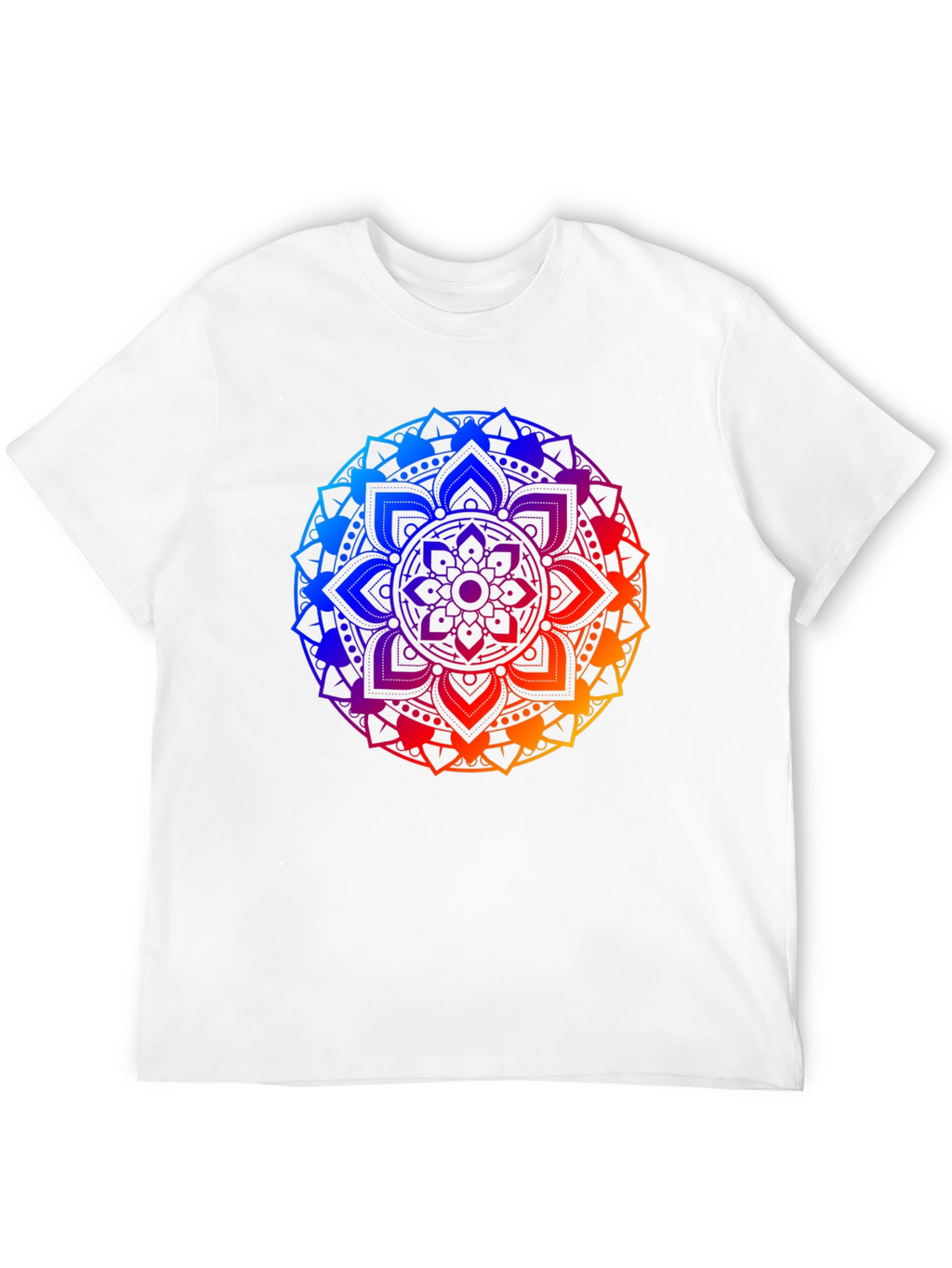 Rainbow Mandala Graphic Tee - Black Cotton Blend