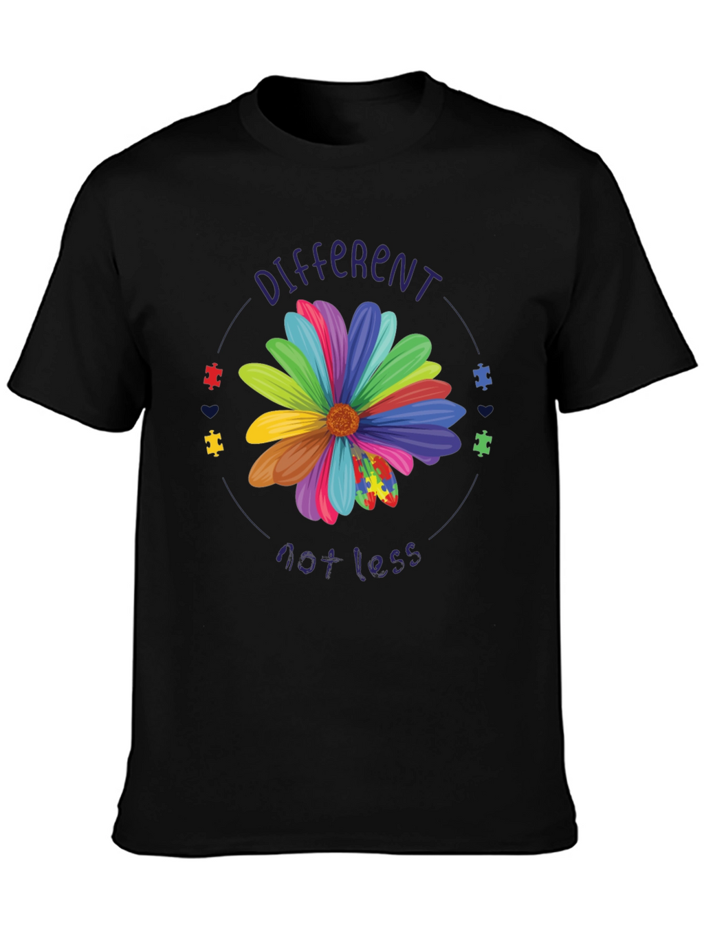 Autism Awareness Flower T-Shirt - Different Not Less