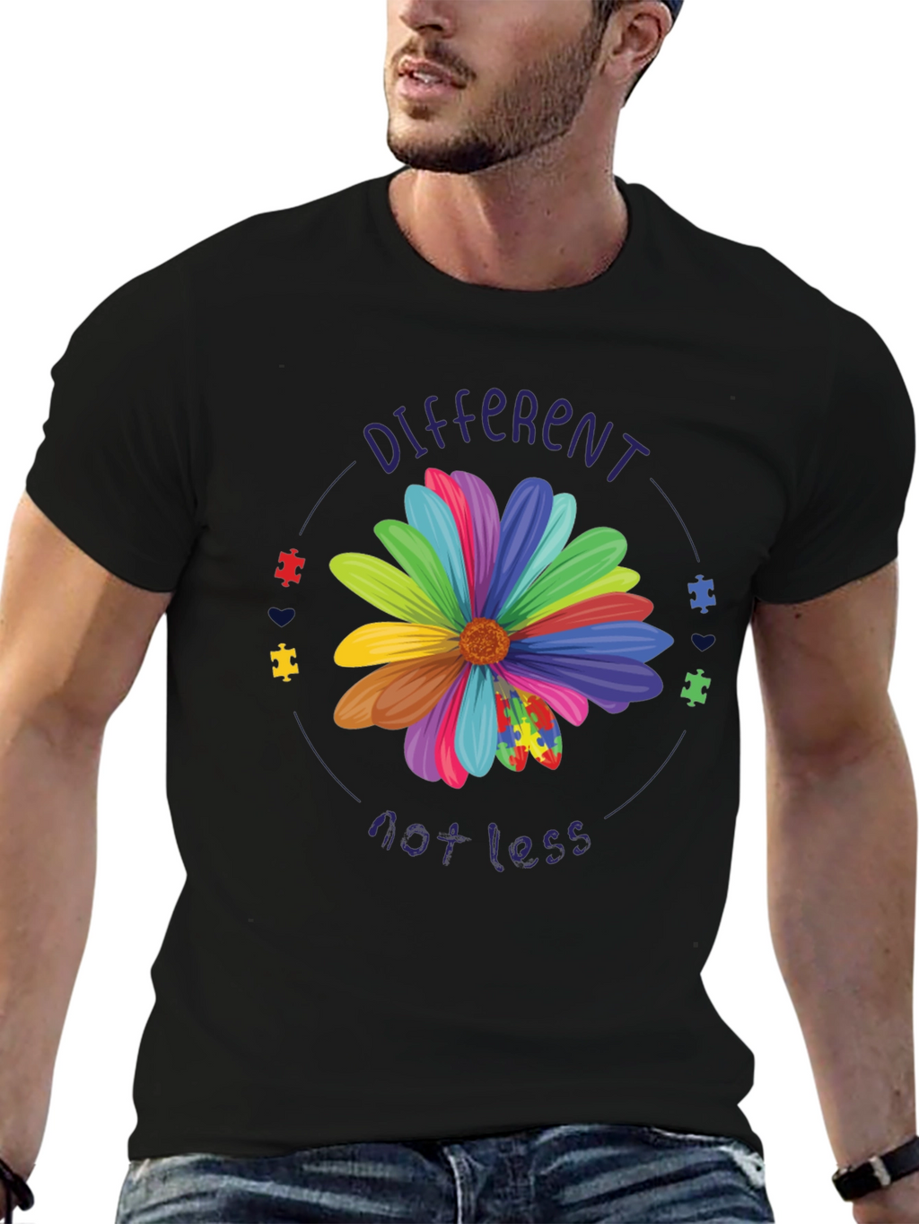 Autism Awareness Flower T-Shirt - Different Not Less