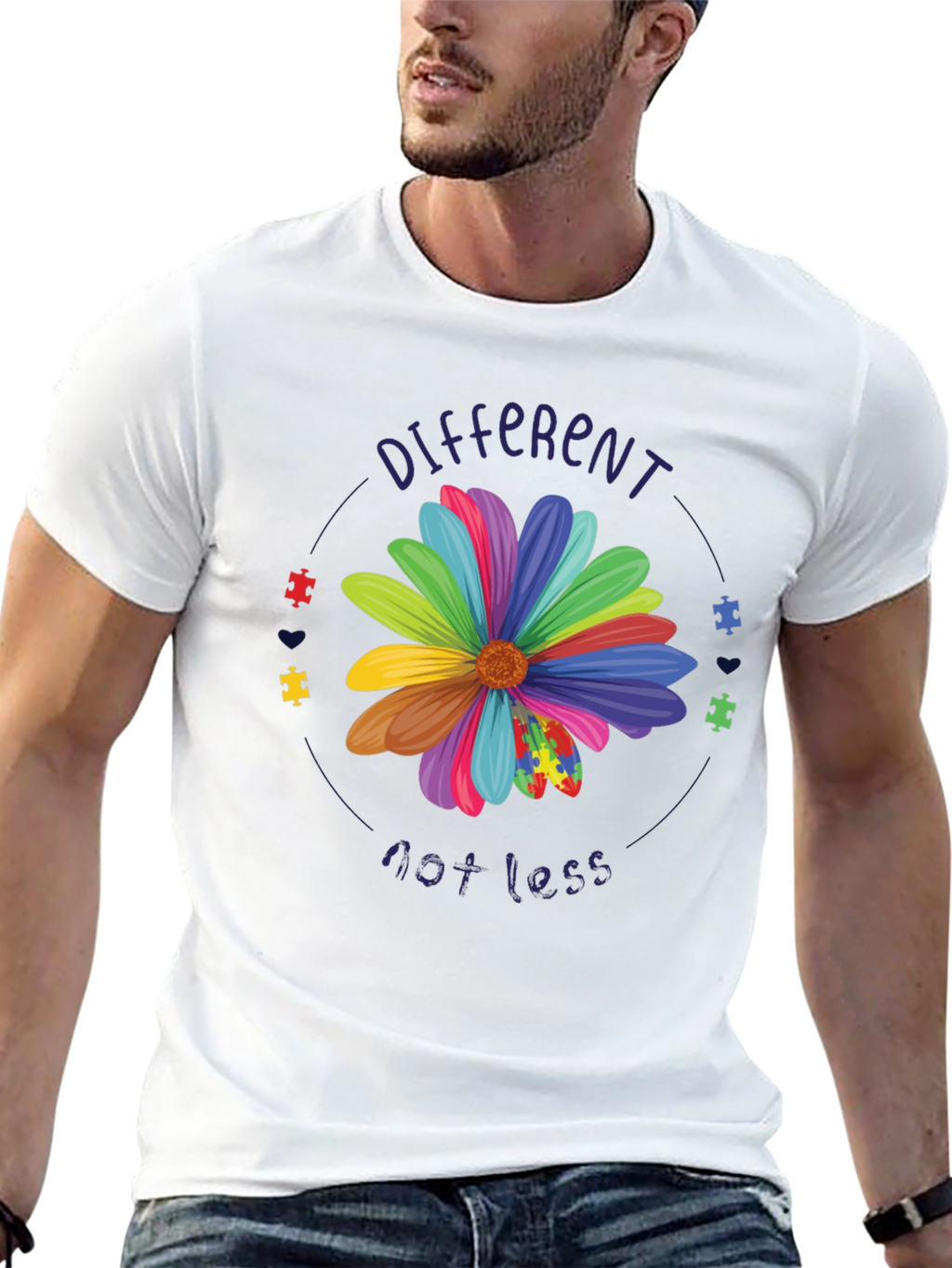 Autism Awareness Flower T-Shirt - Different Not Less