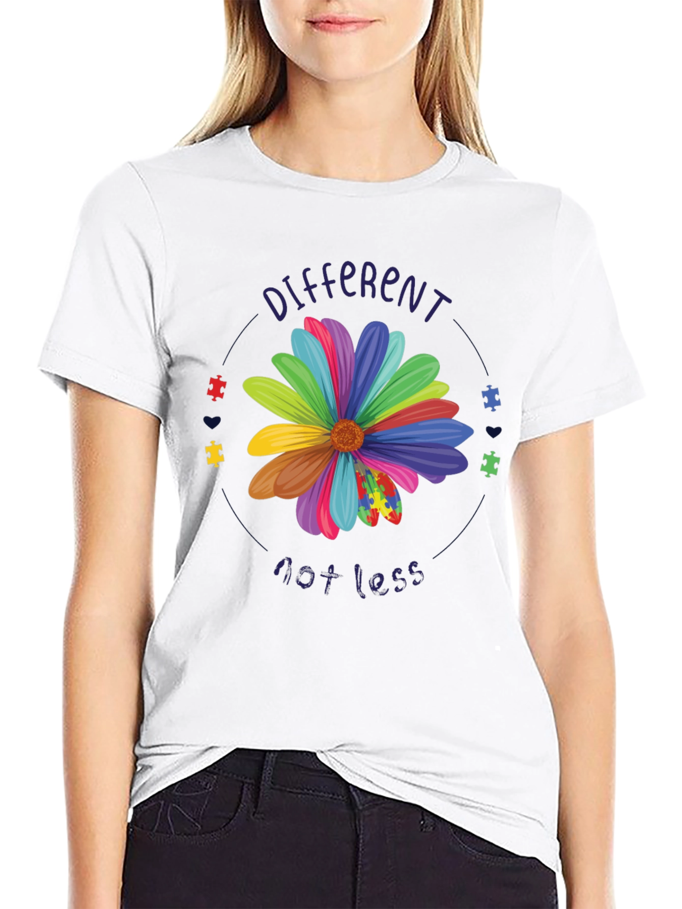 Autism Awareness Flower T-Shirt - Different Not Less