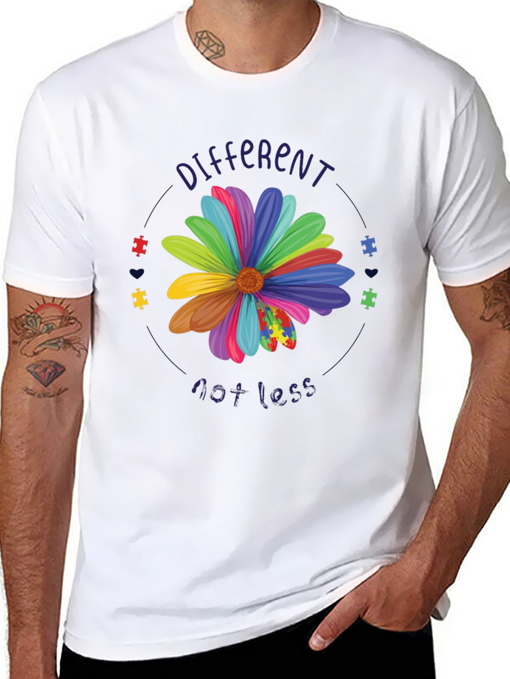 Autism Awareness Flower T-Shirt - Different Not Less