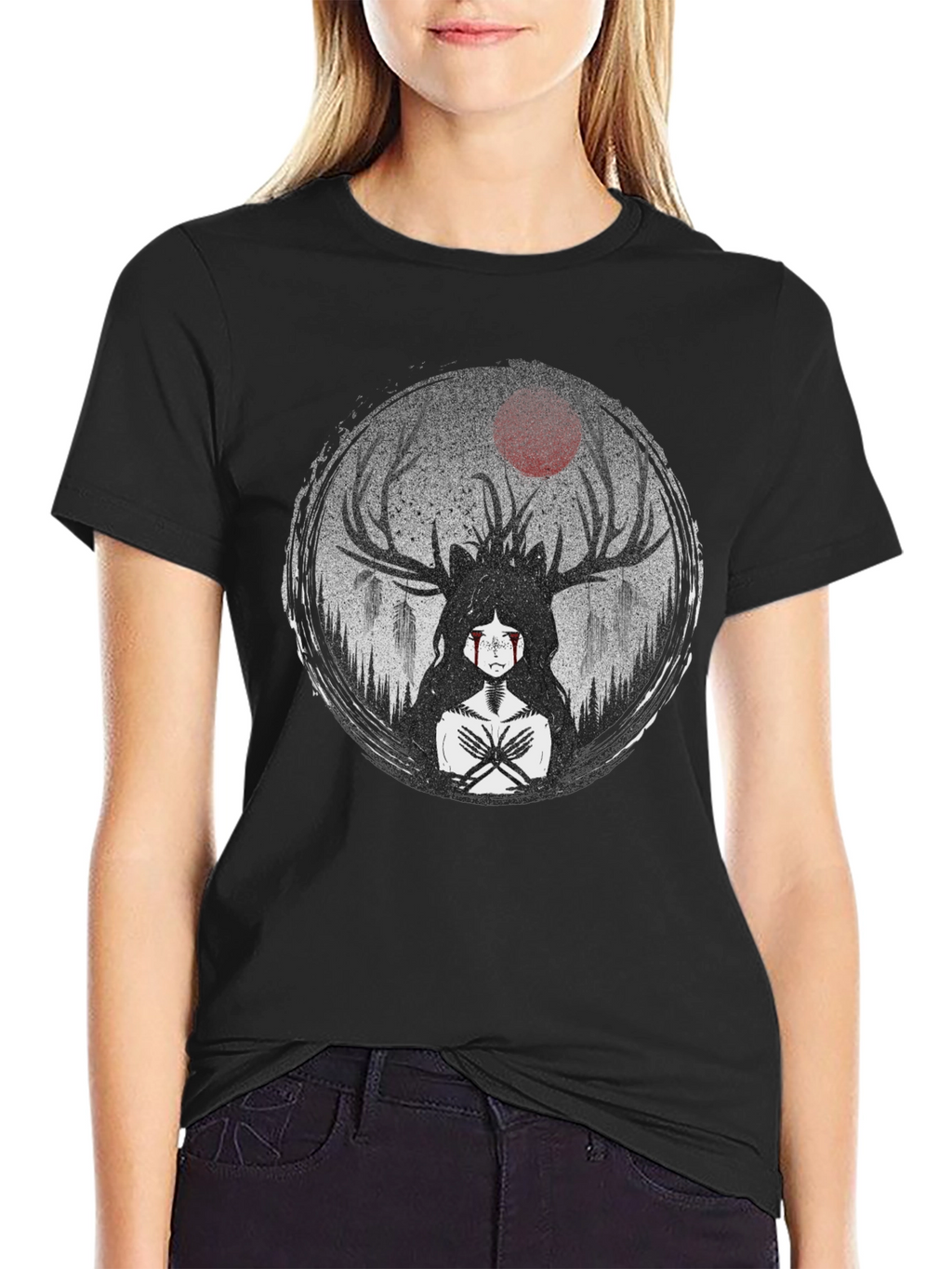Mystic Antler T-Shirt - Dark Forest Design