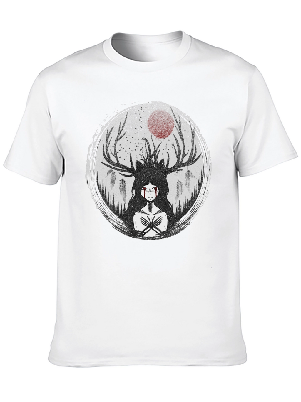 Mystic Antler T-Shirt - Dark Forest Design
