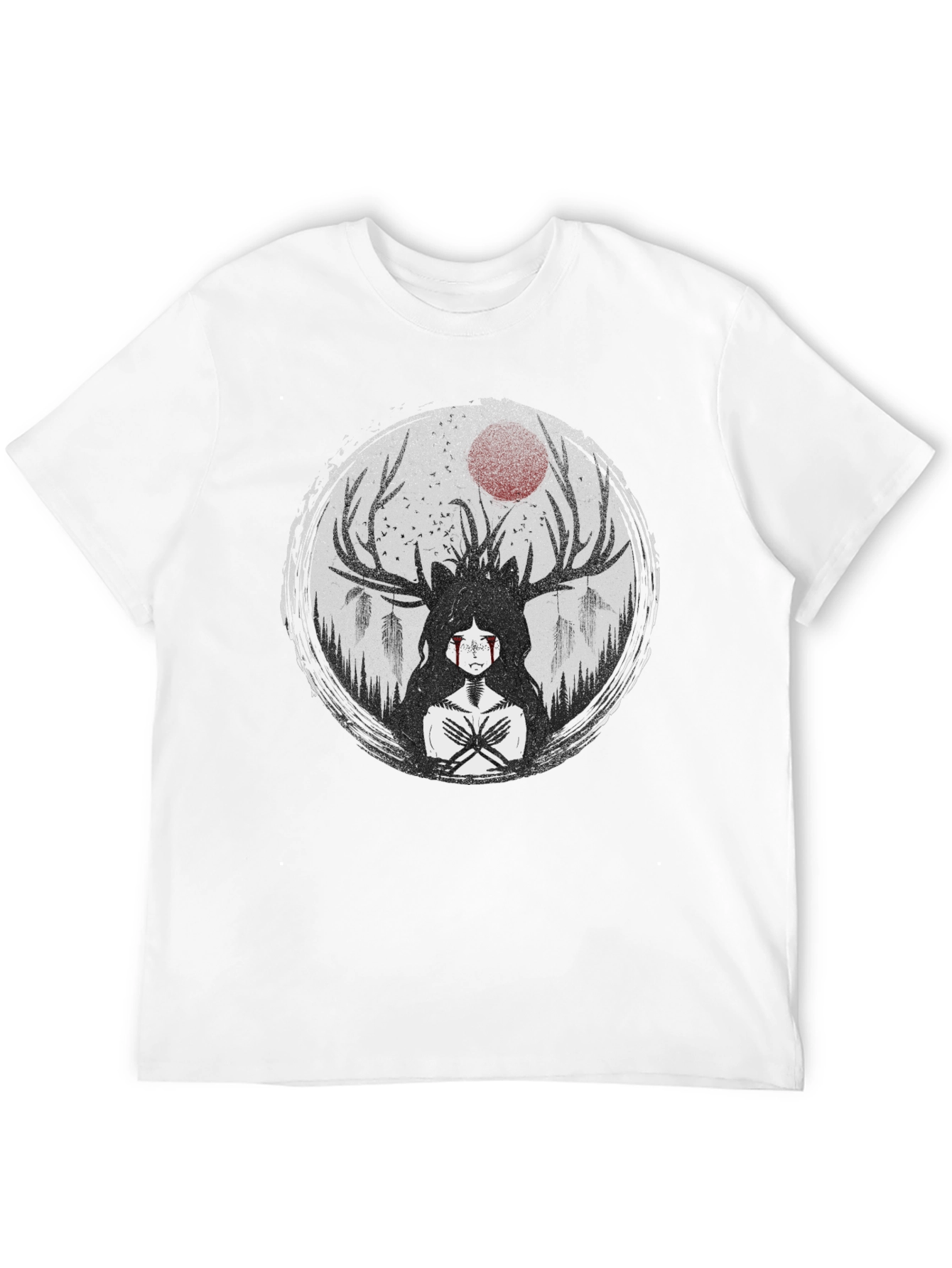 Mystic Antler T-Shirt - Dark Forest Design