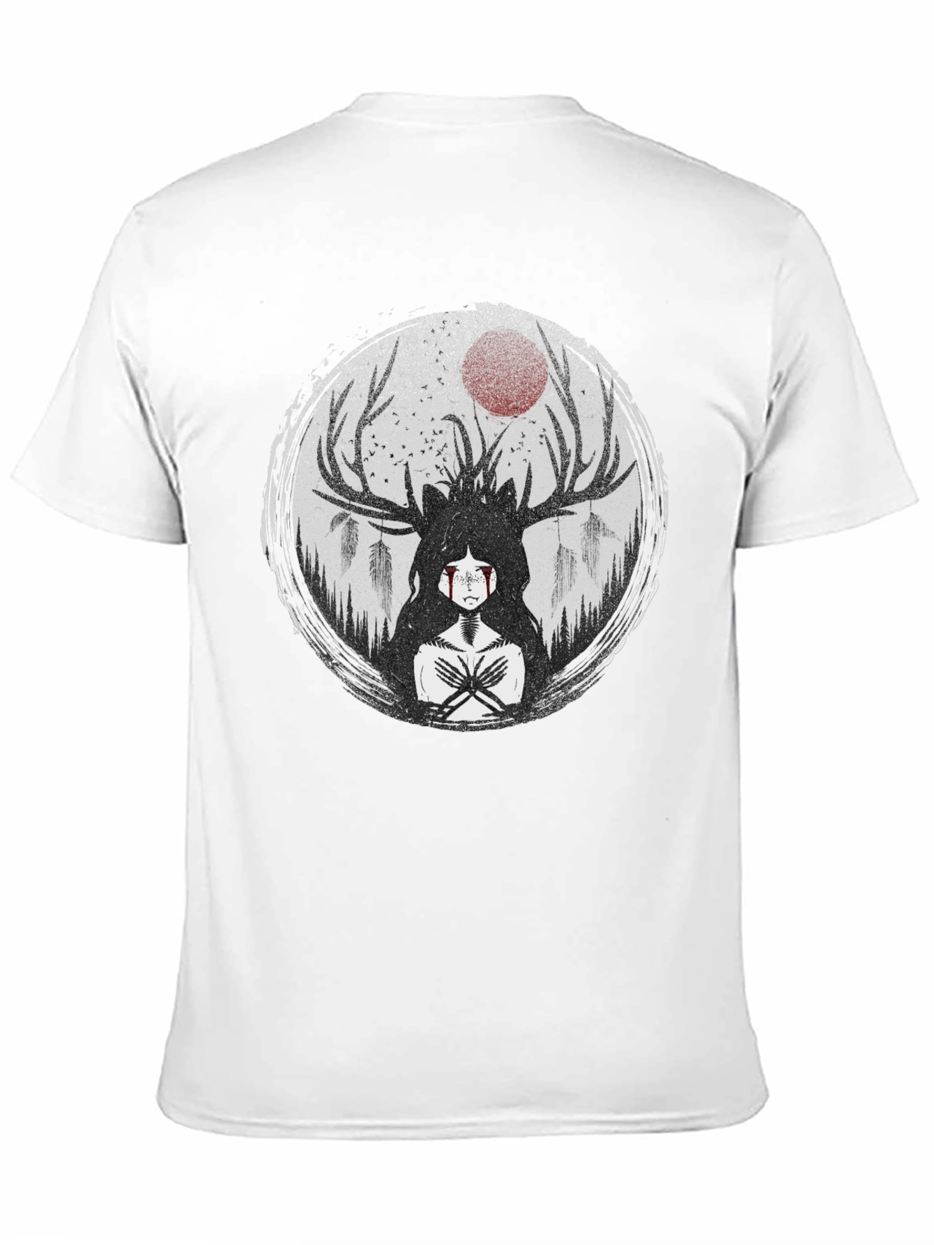 Mystic Antler T-Shirt - Dark Forest Design