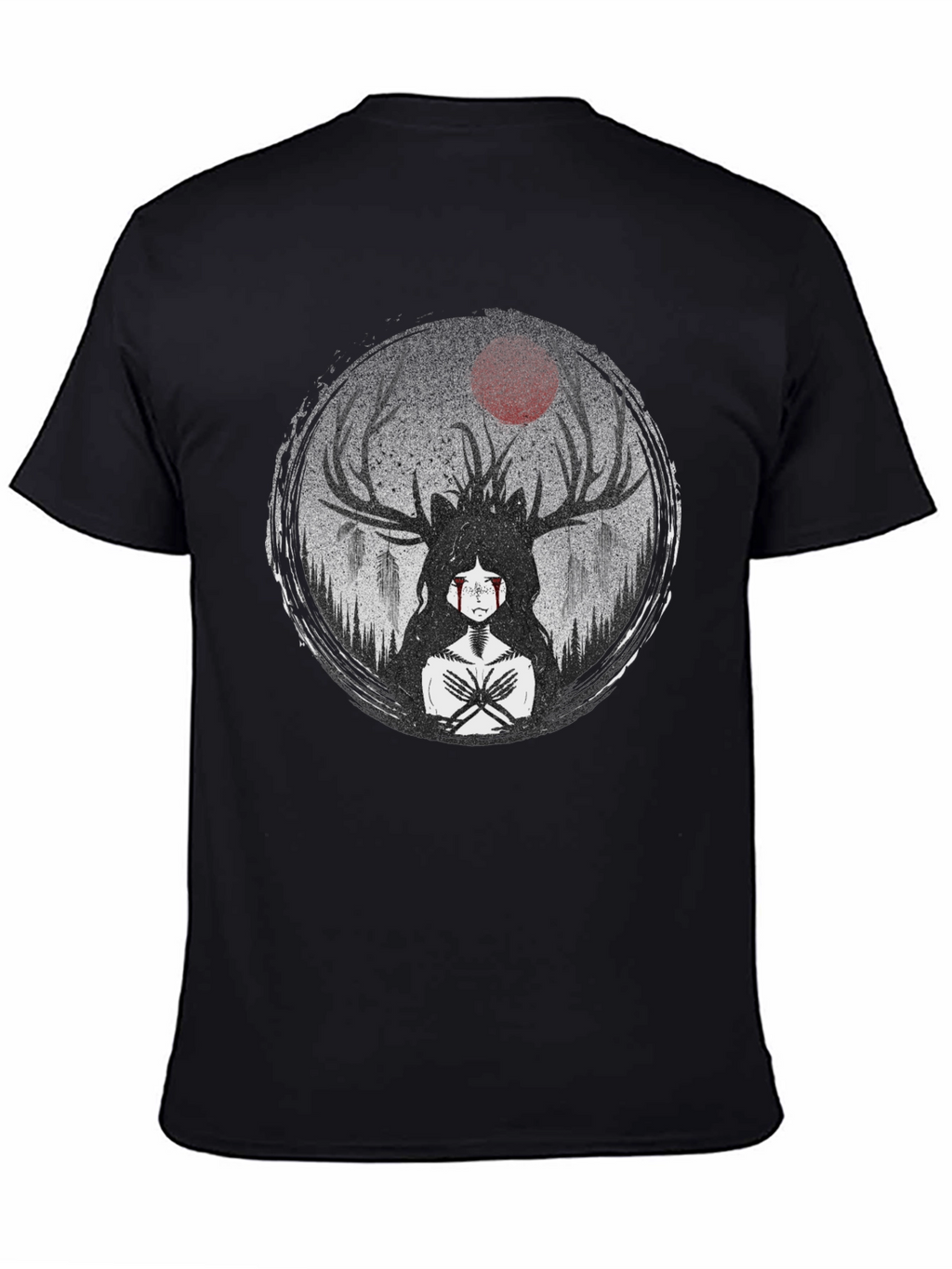 Mystic Antler T-Shirt - Dark Forest Design