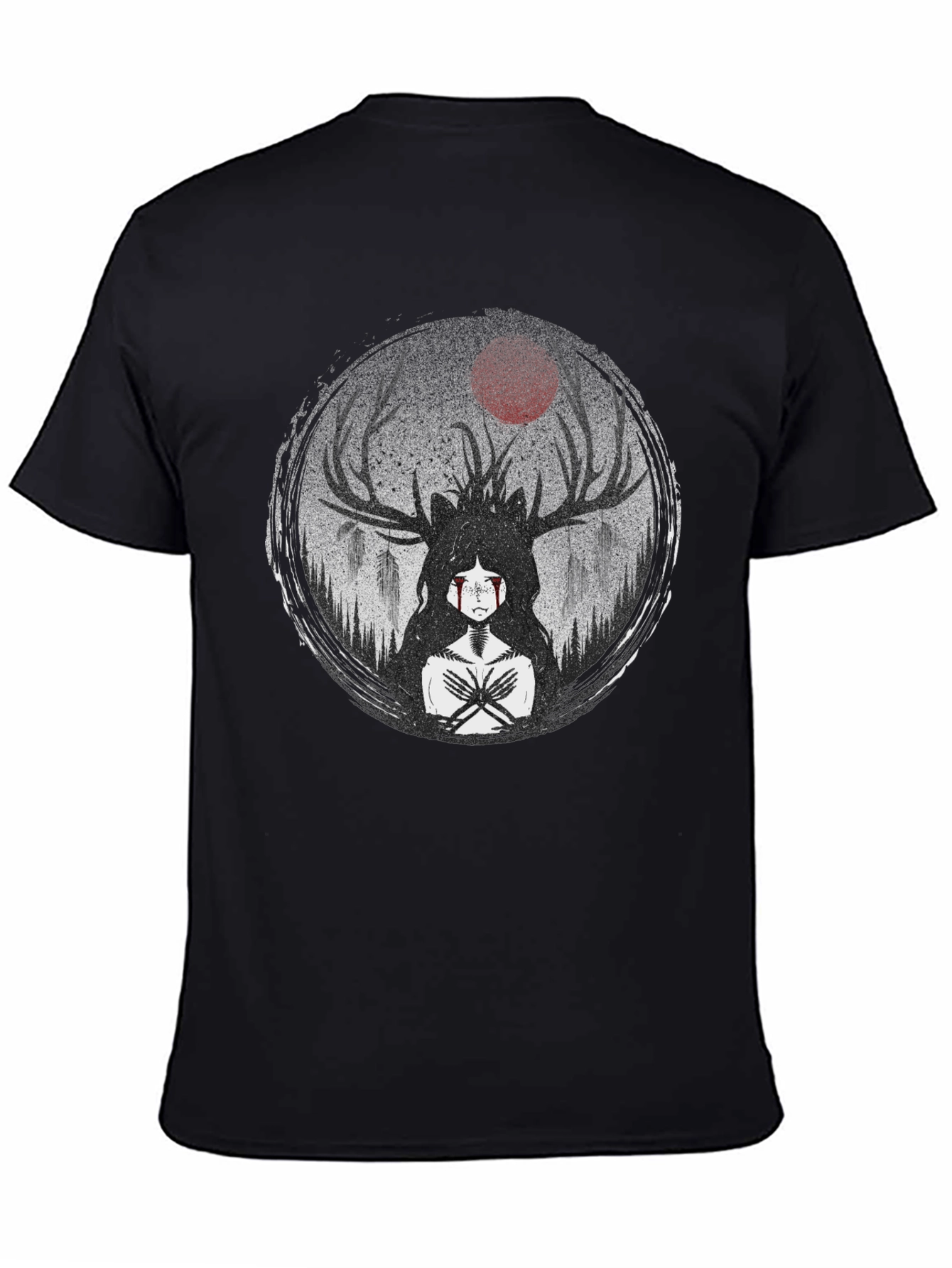 Mystic Antler T-Shirt - Dark Forest Design