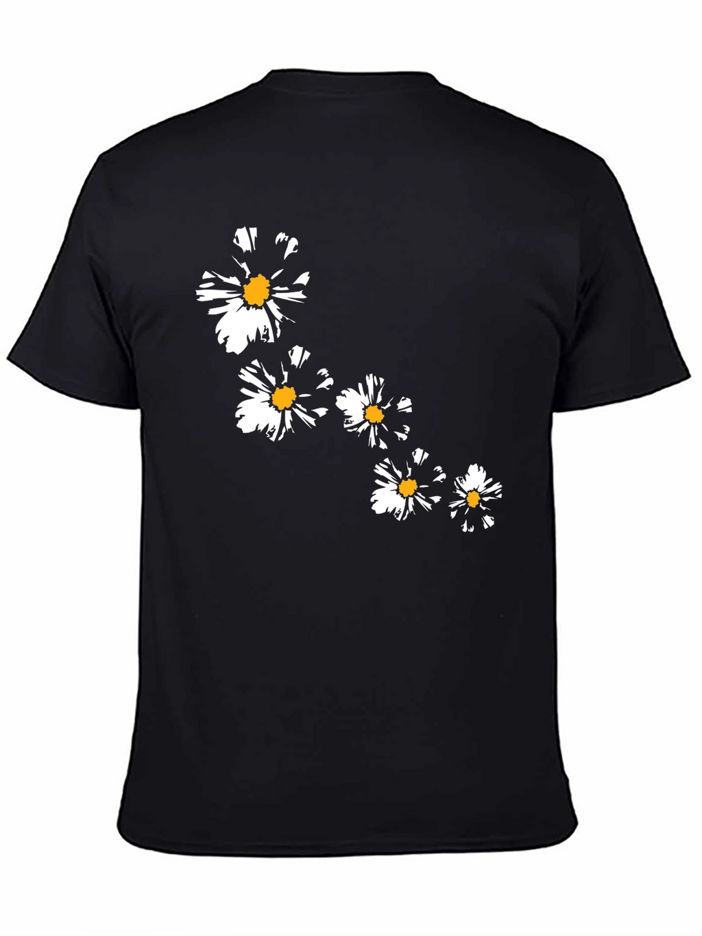 Floral Daisy Graphic T-Shirt - Stylish Black Tee