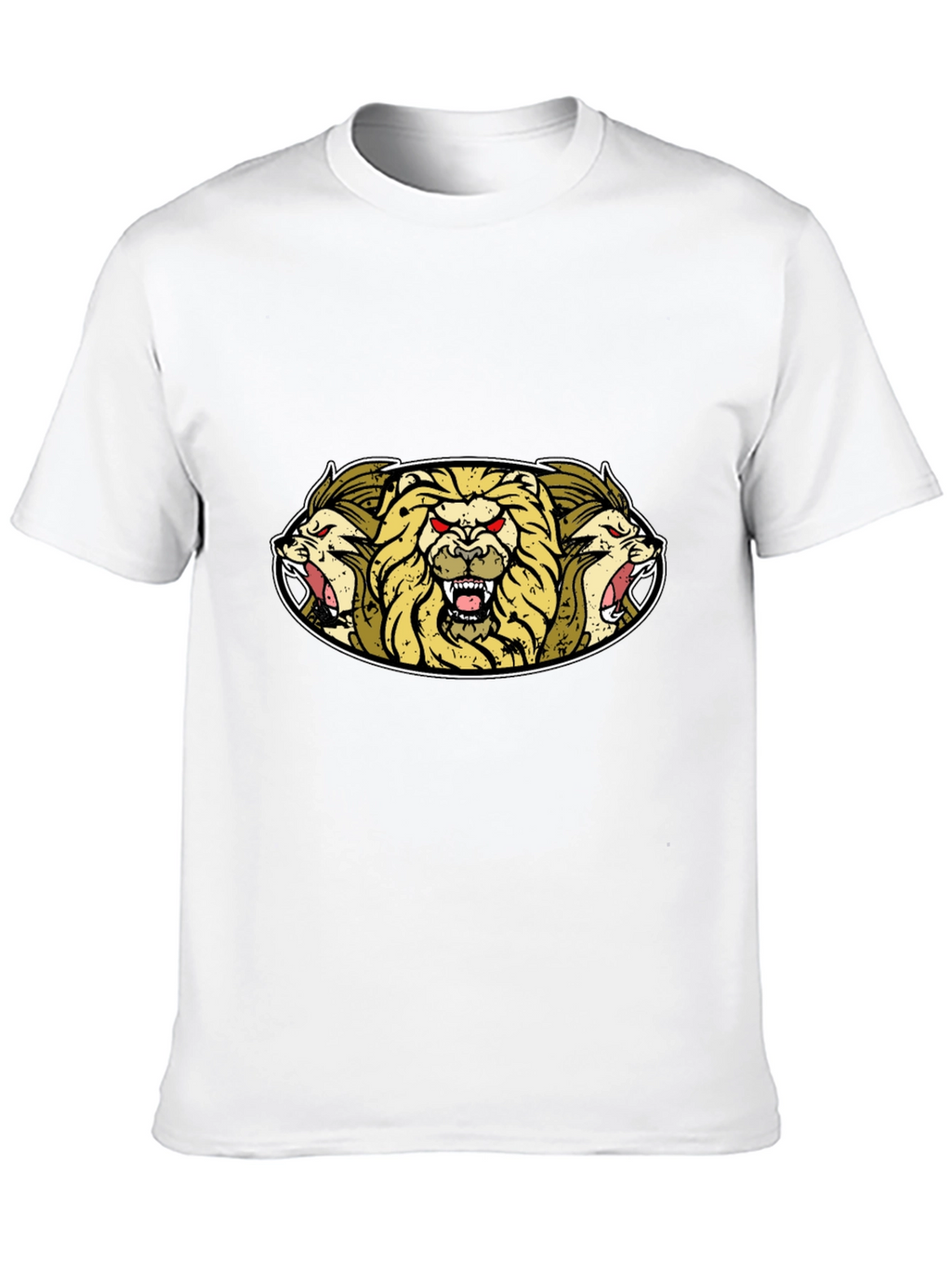 Lion Heads Graphic Tee - Mens Black T-Shirt