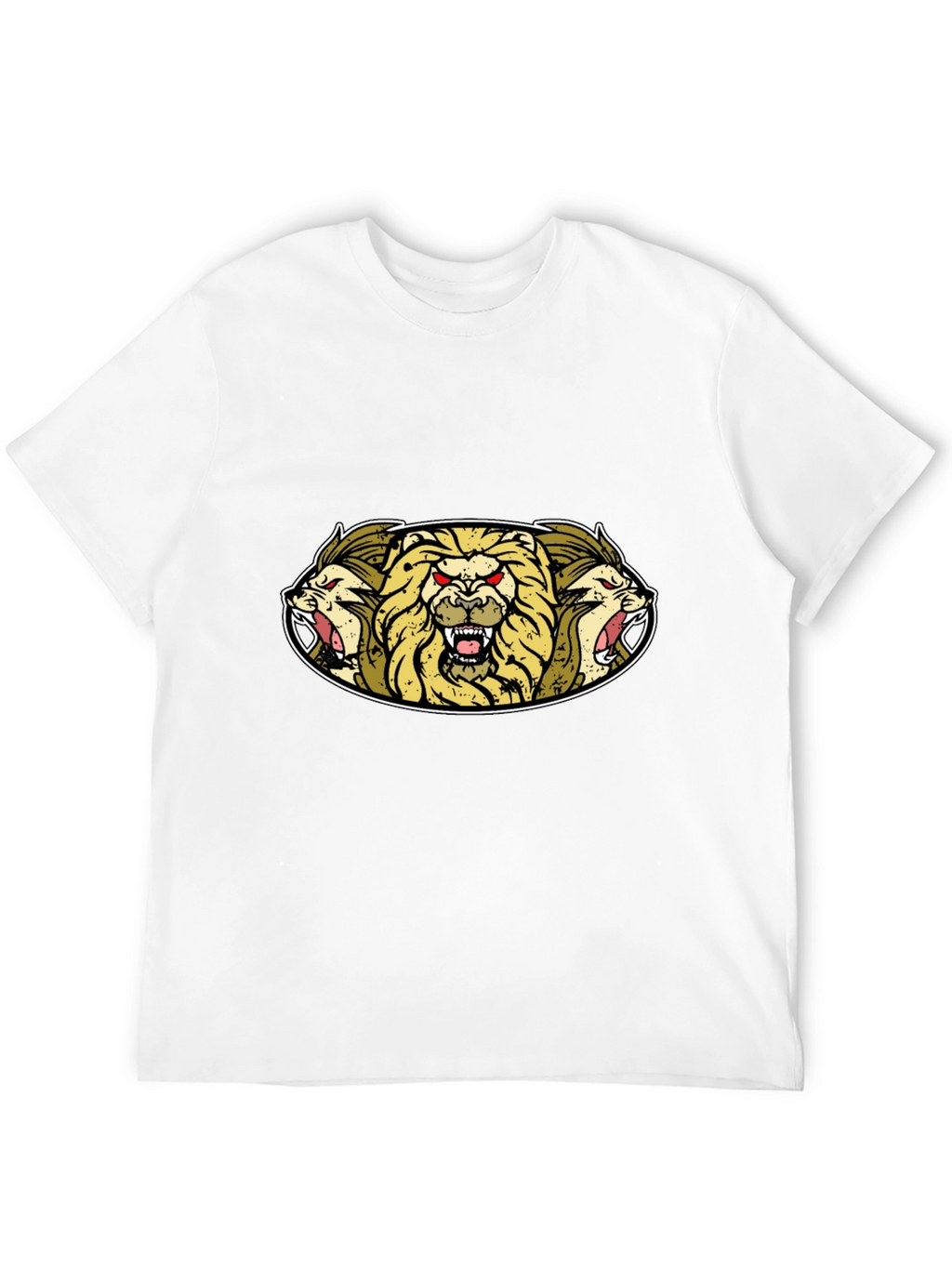Lion Heads Graphic Tee - Mens Black T-Shirt