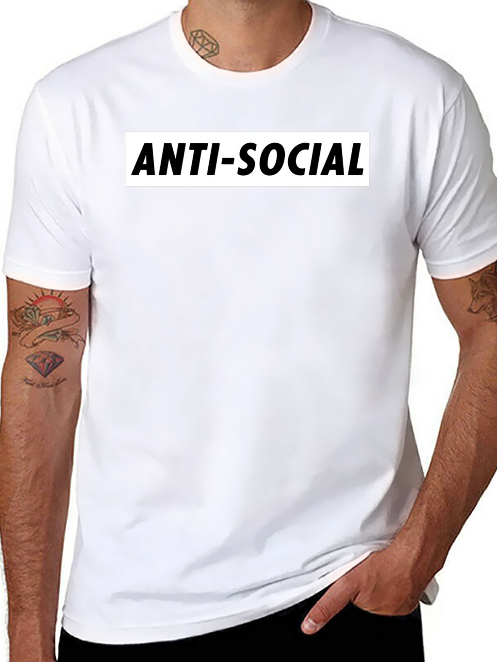 Anti-Social Graphic Tee - Black