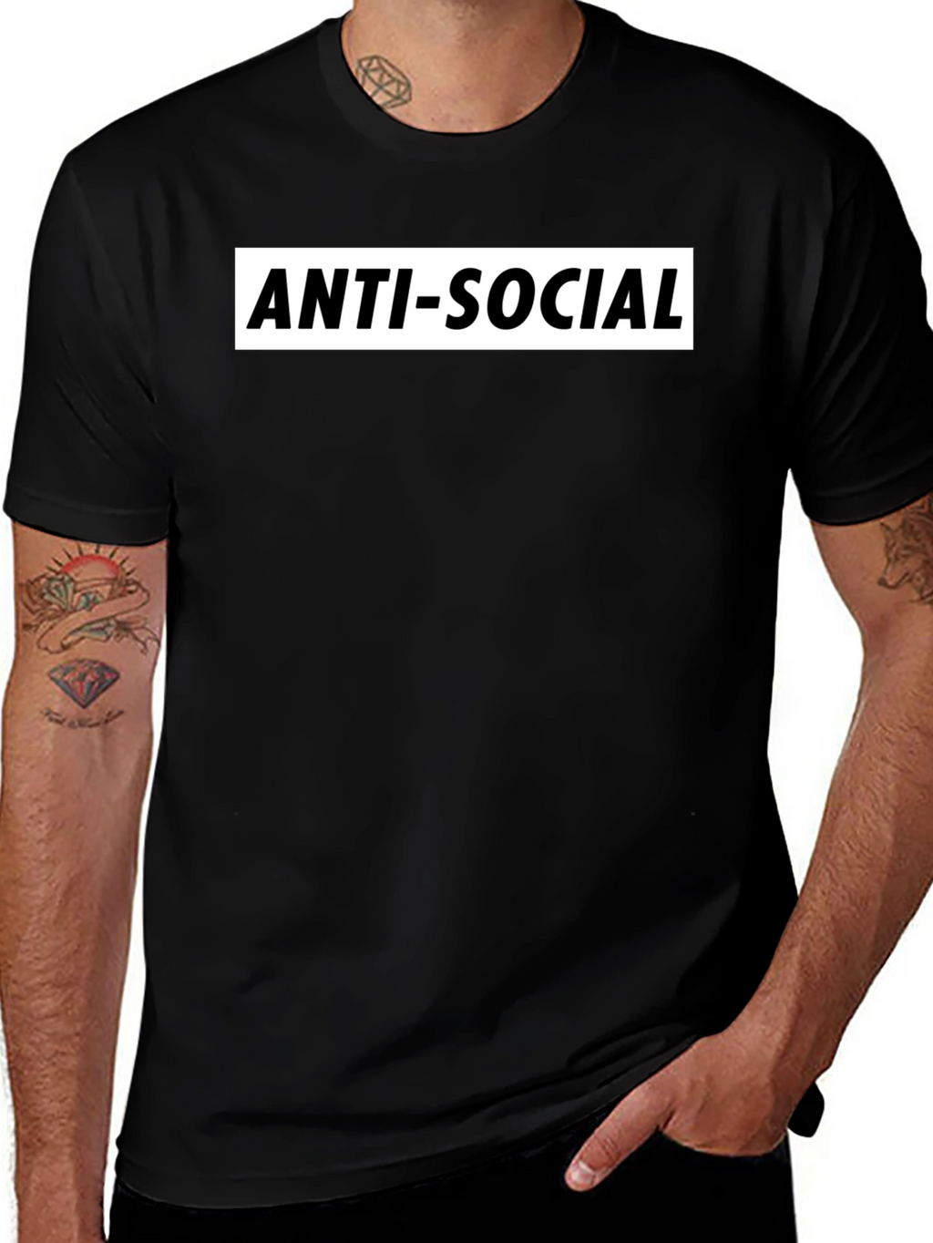 Anti-Social Graphic Tee - Black