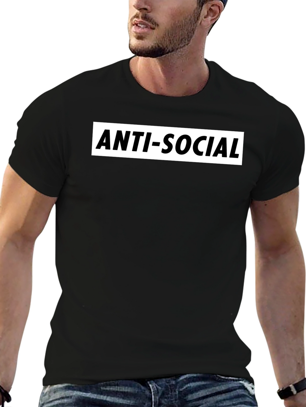 Anti-Social Graphic Tee - Black