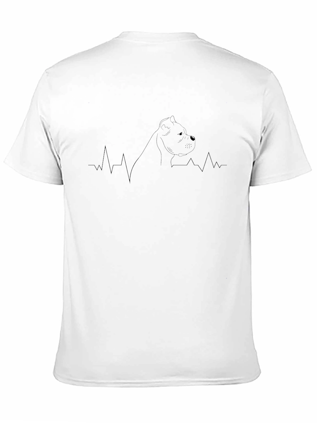 Minimalist Dog Heartbeat Line Art T-Shirt
