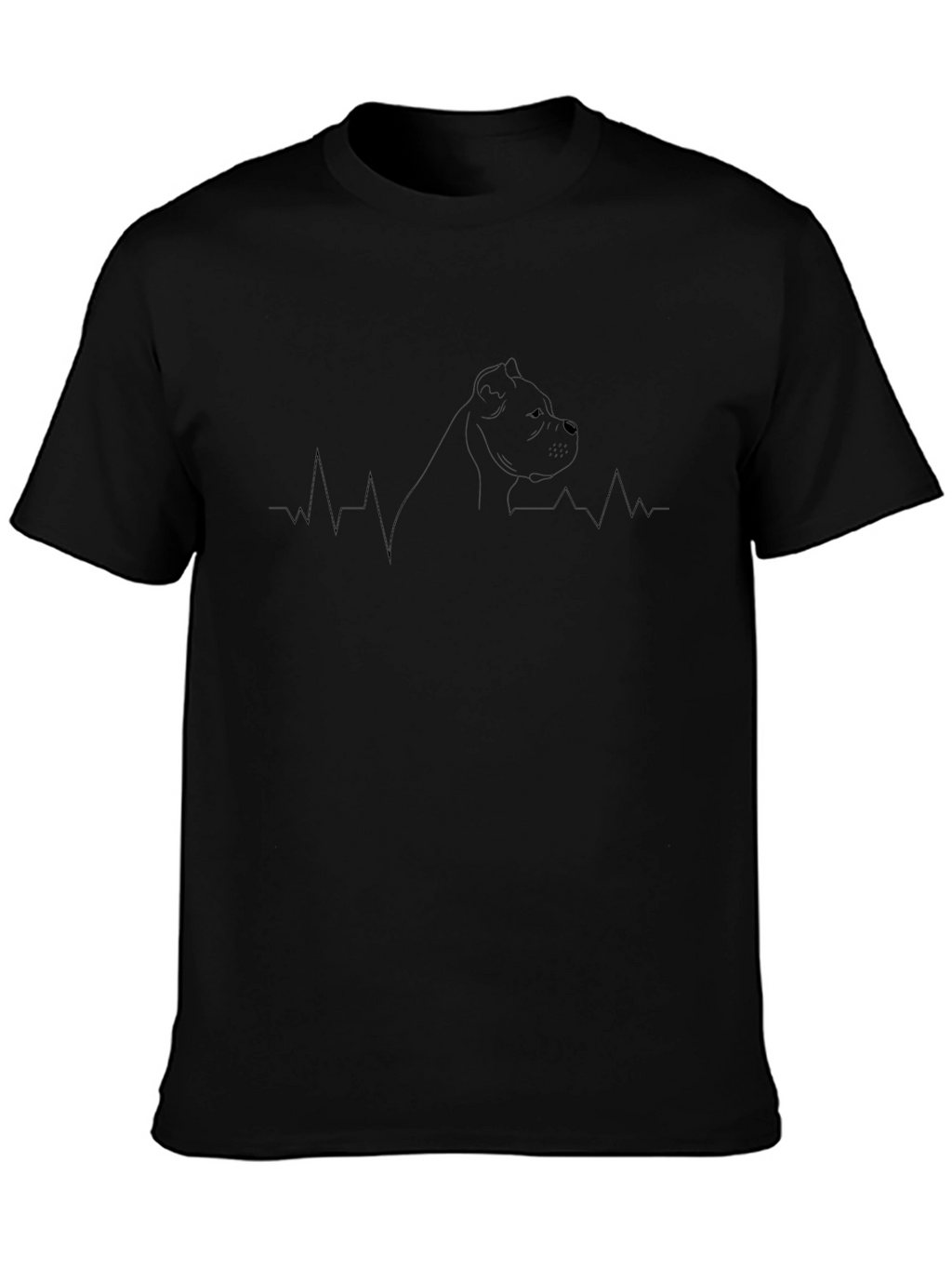 Minimalist Dog Heartbeat Line Art T-Shirt
