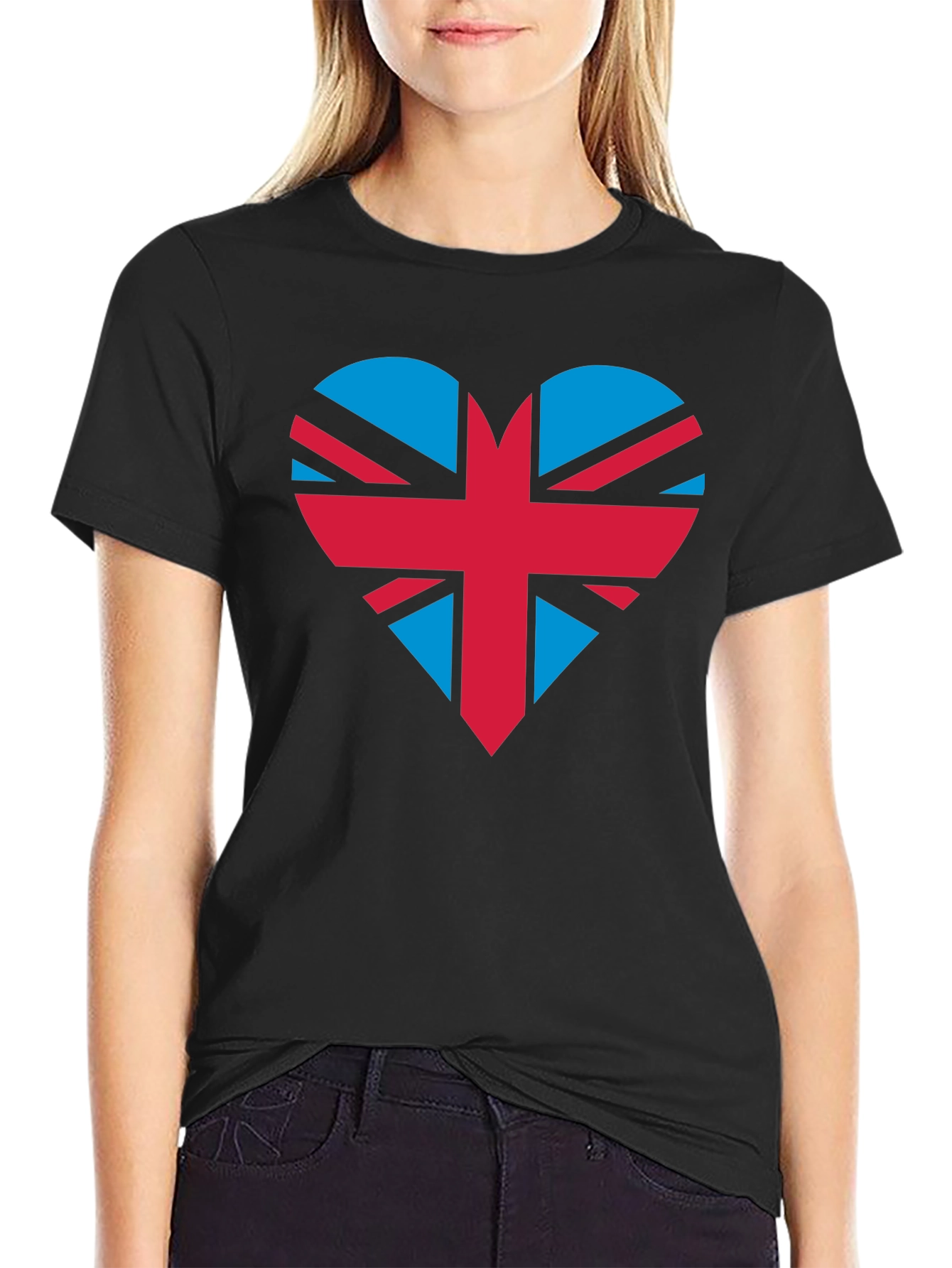 Union Jack Heart Graphic Tee - Black