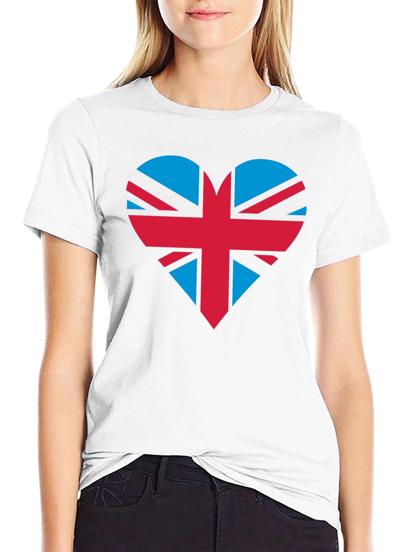 Union Jack Heart Graphic Tee - Black