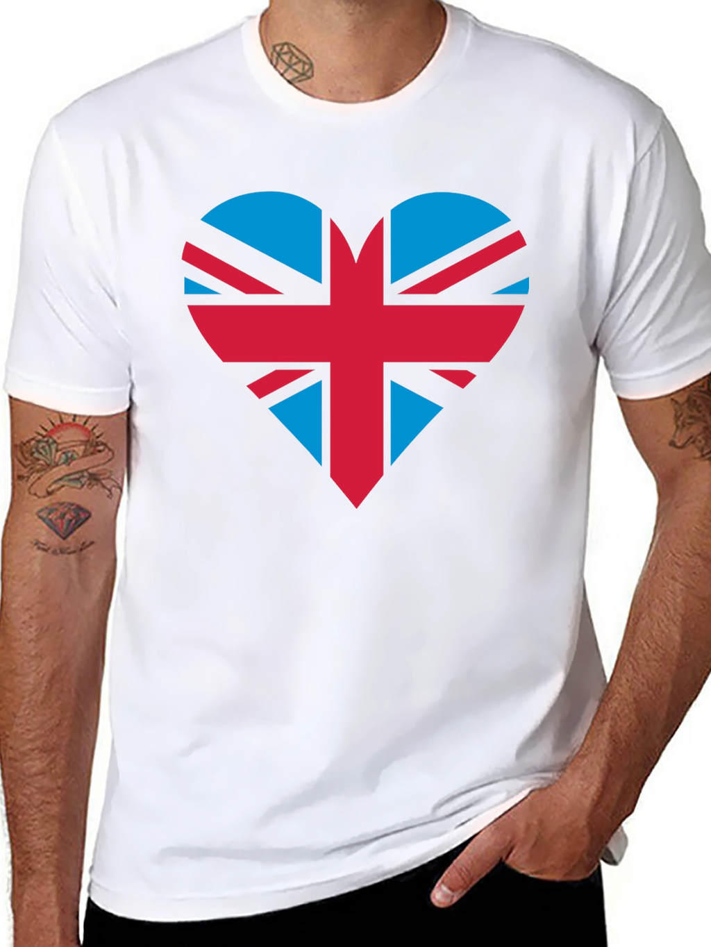 Union Jack Heart Graphic Tee - Black