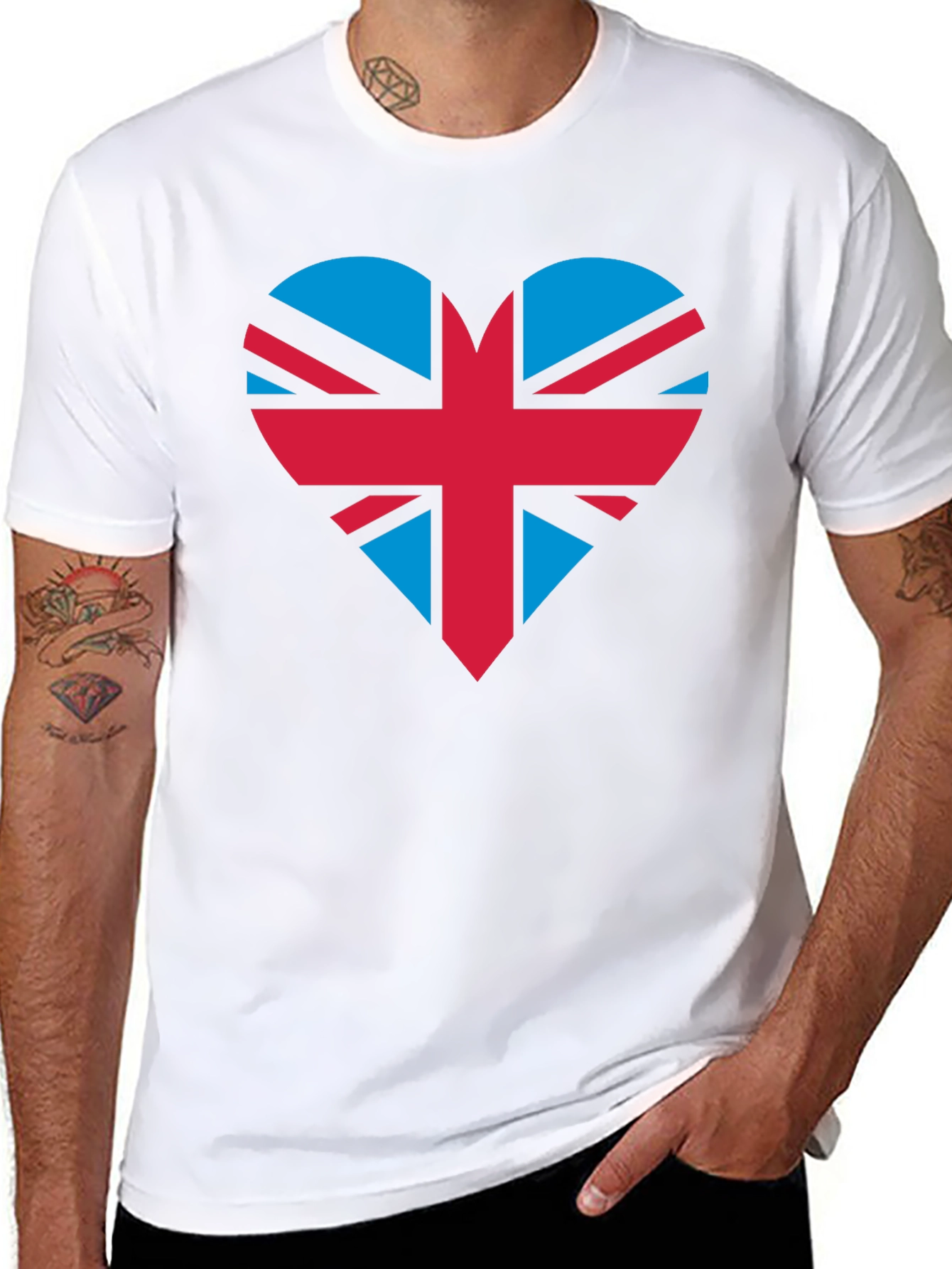 Union Jack Heart Graphic Tee - Black