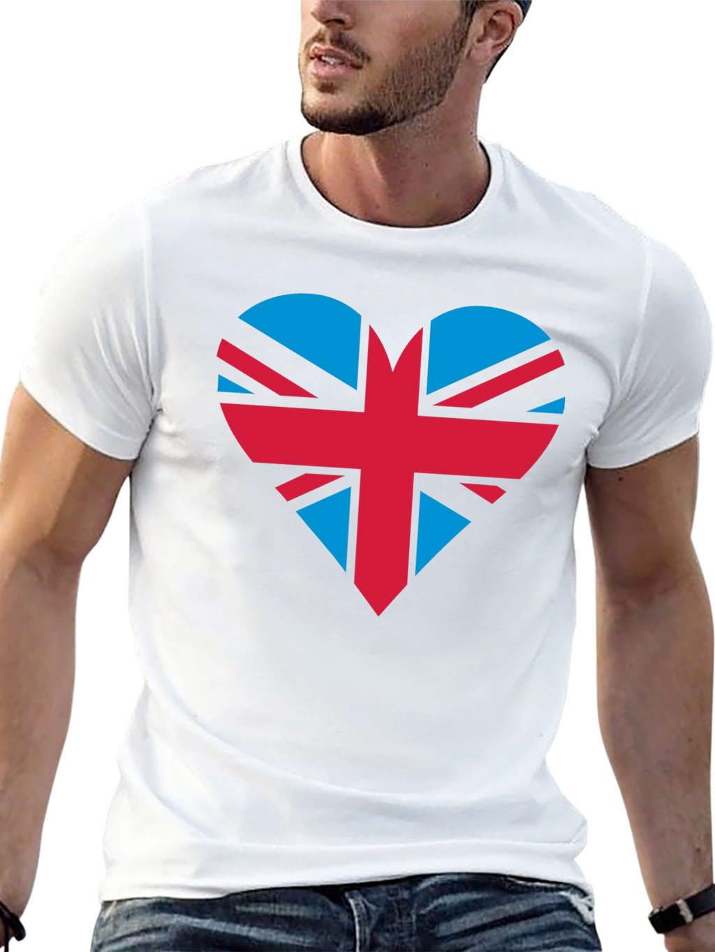 Union Jack Heart Graphic Tee - Black