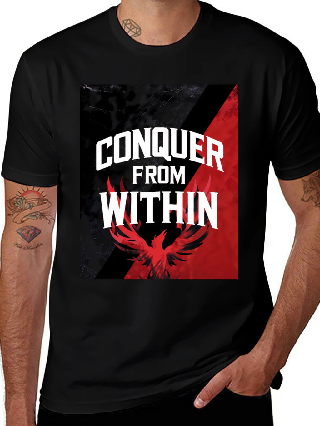 Conquer From Within Graphic Tee - Phoenix Design